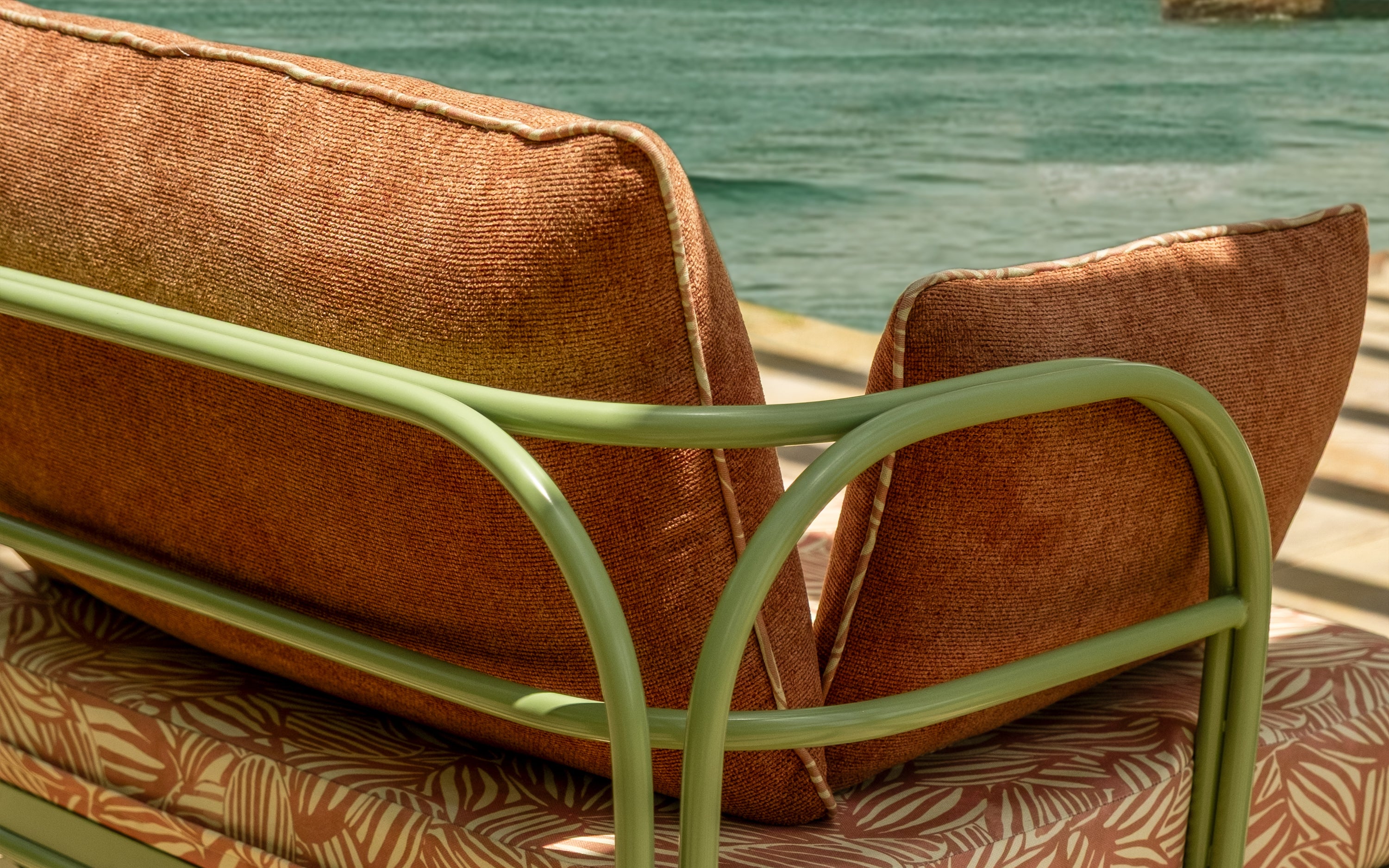 Dastoori Outdoor Single Seater Sofa - with white background - Orange Tree
