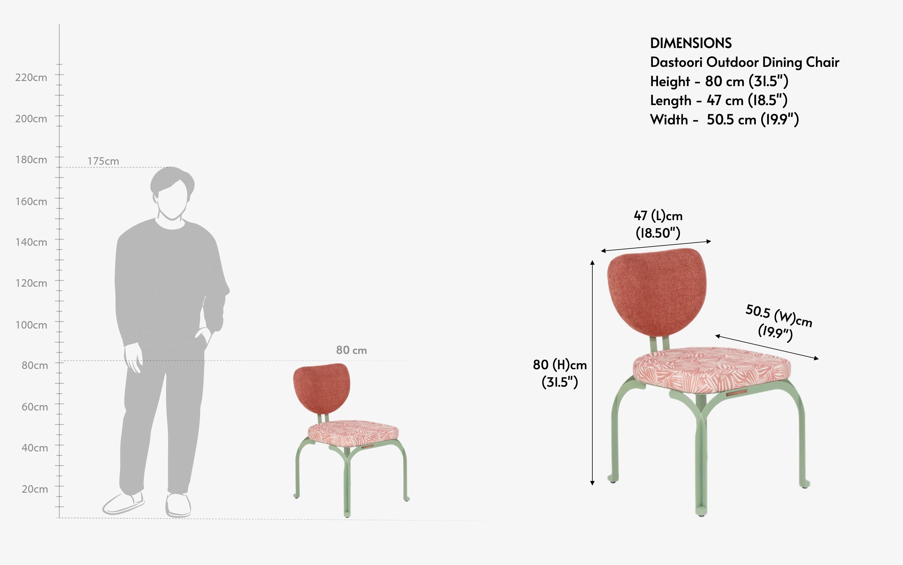 Dastoori Outdoor Curved Dining Chair | Water Resistant - with white background - Orange Tree