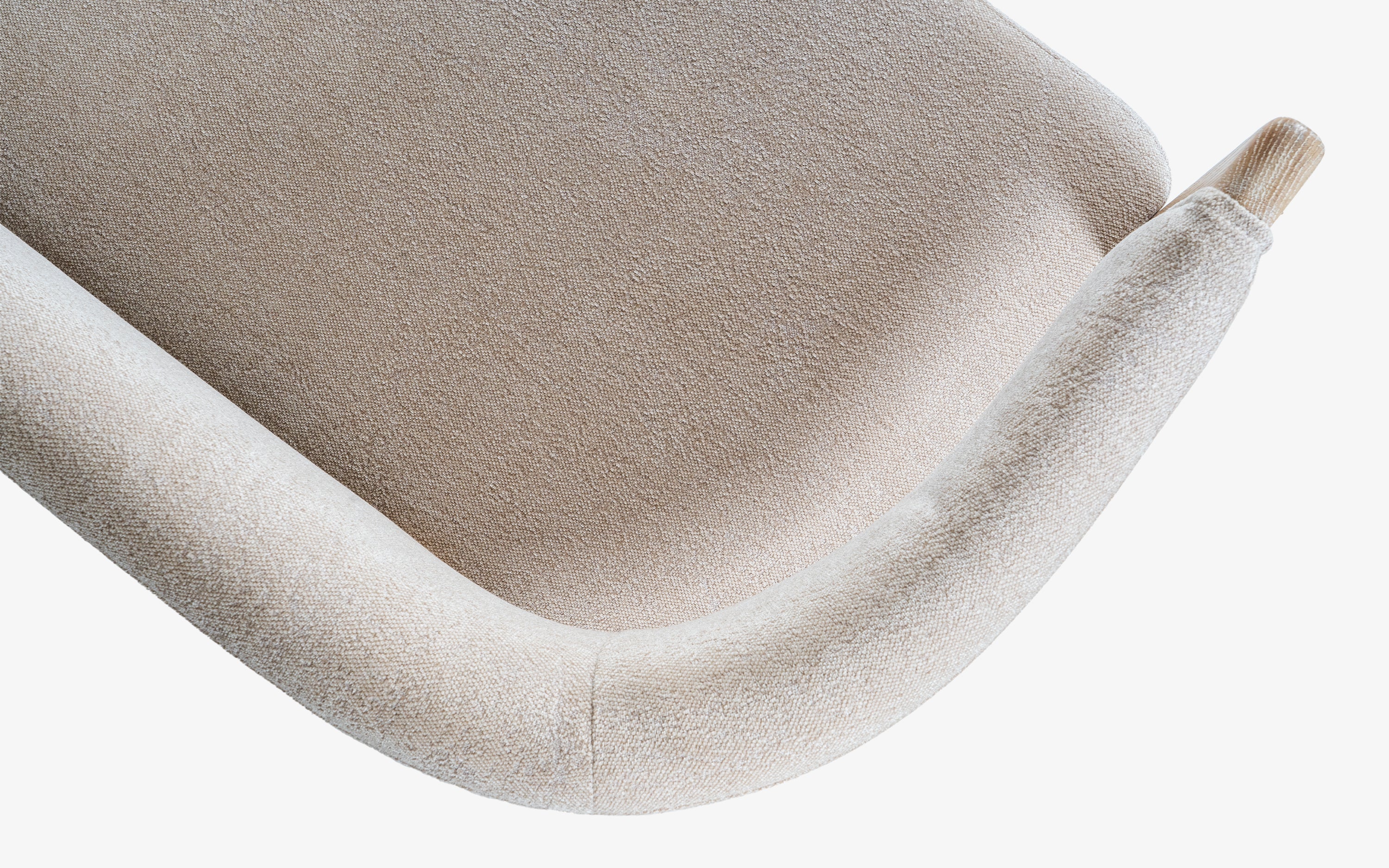 Dune Upholstered Living Room Bench | Oak Wood in White Finish - with white background - Orange Tree