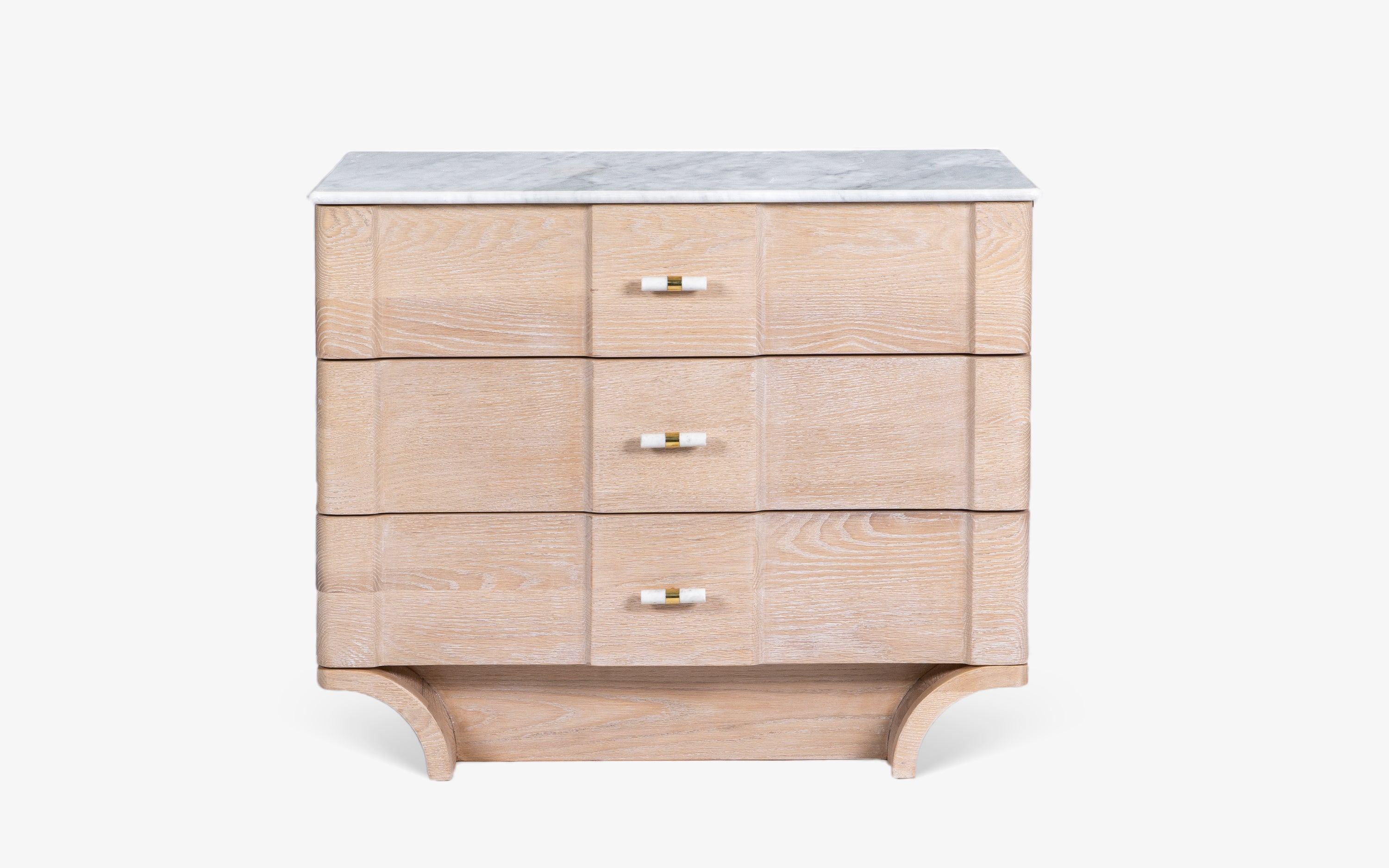 Buy Dune Wooden Chester Drawer with 3 Drawers in White Finish - Close shot - from upper angle - Orange Tree