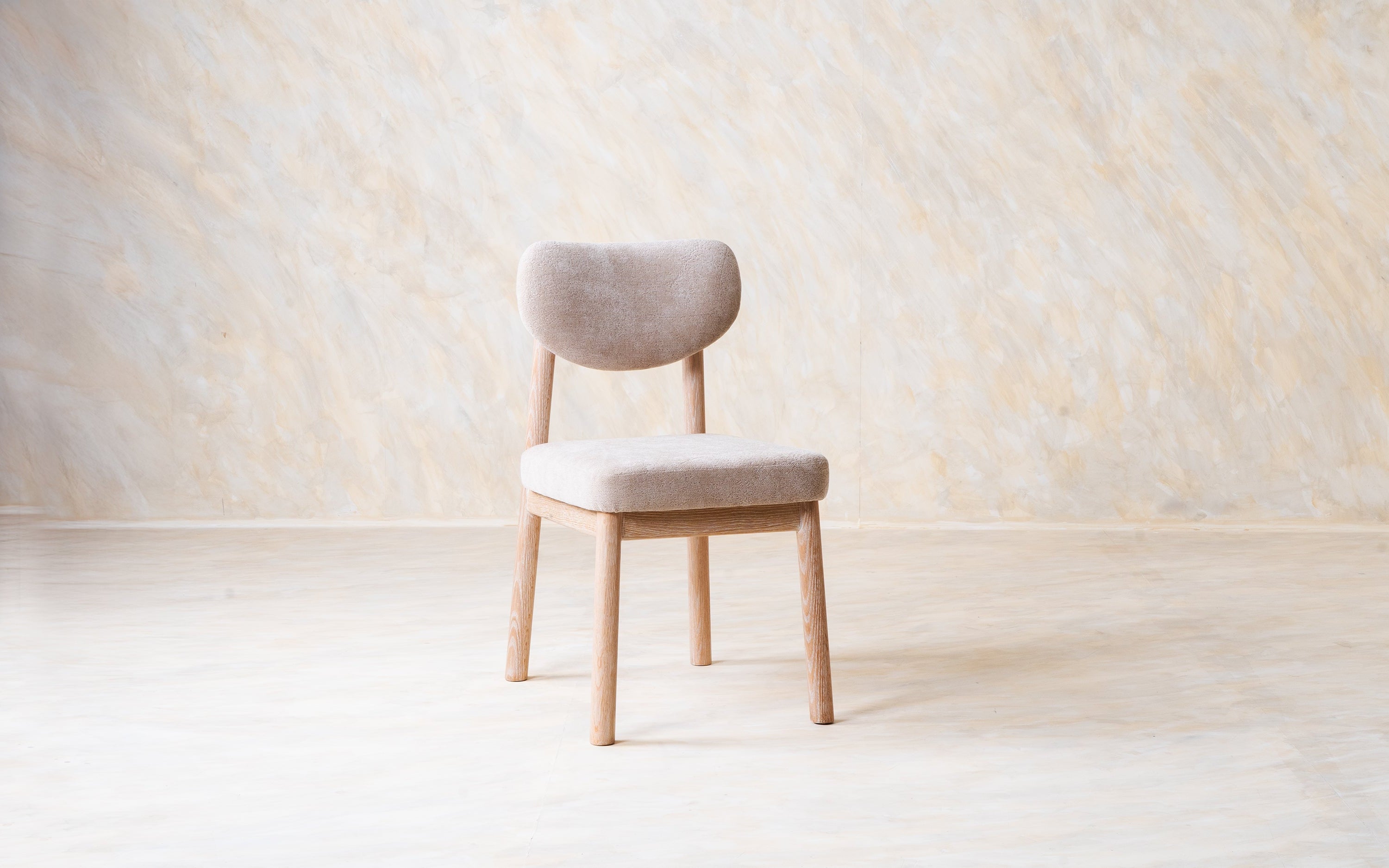 Buy Dune Upholstered Dining Chair in Oak Wood with White Finish - Orange Tree