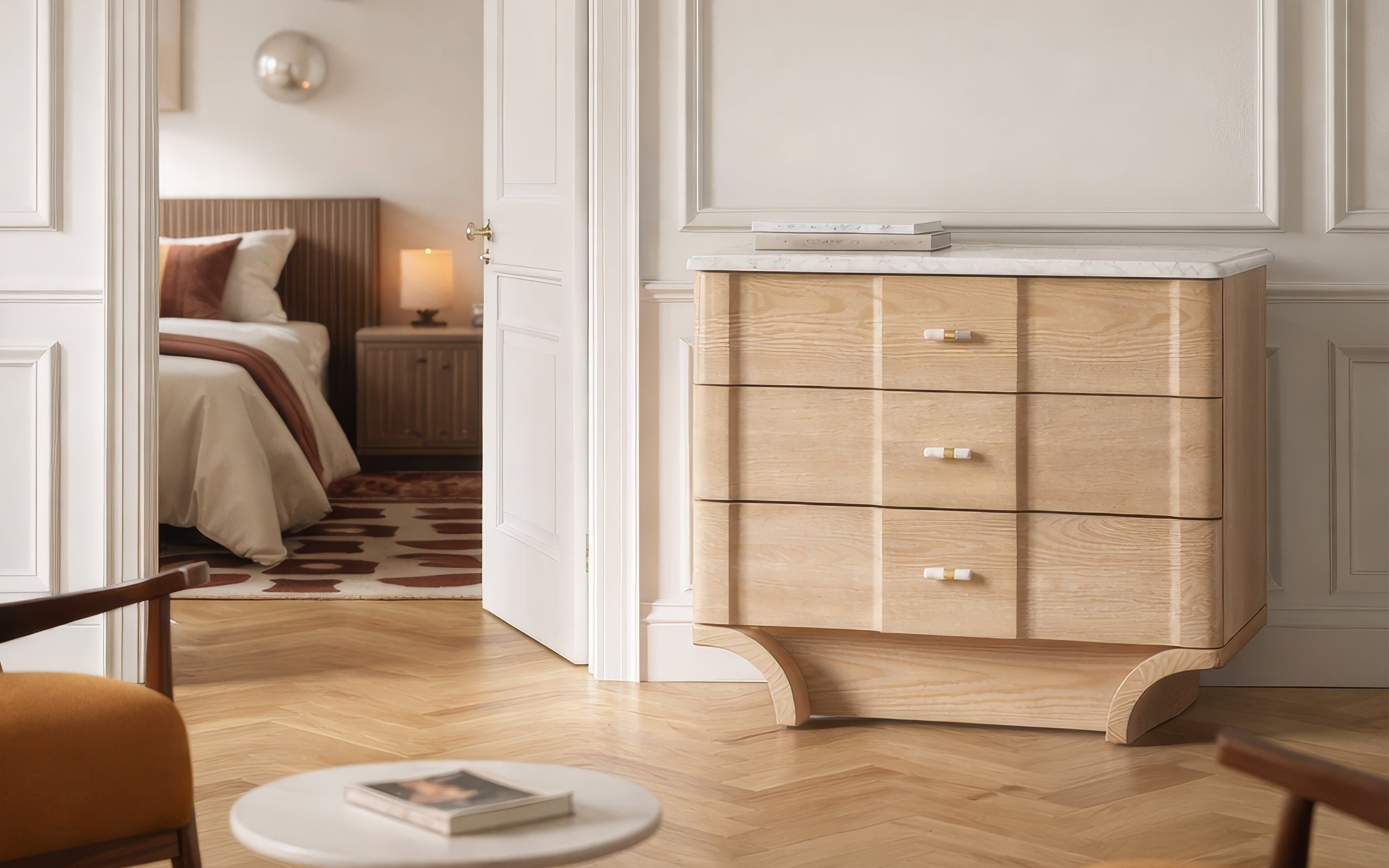 Buy Dune Wooden Chester Drawer with 3 Drawers in White Finish - Orange Tree