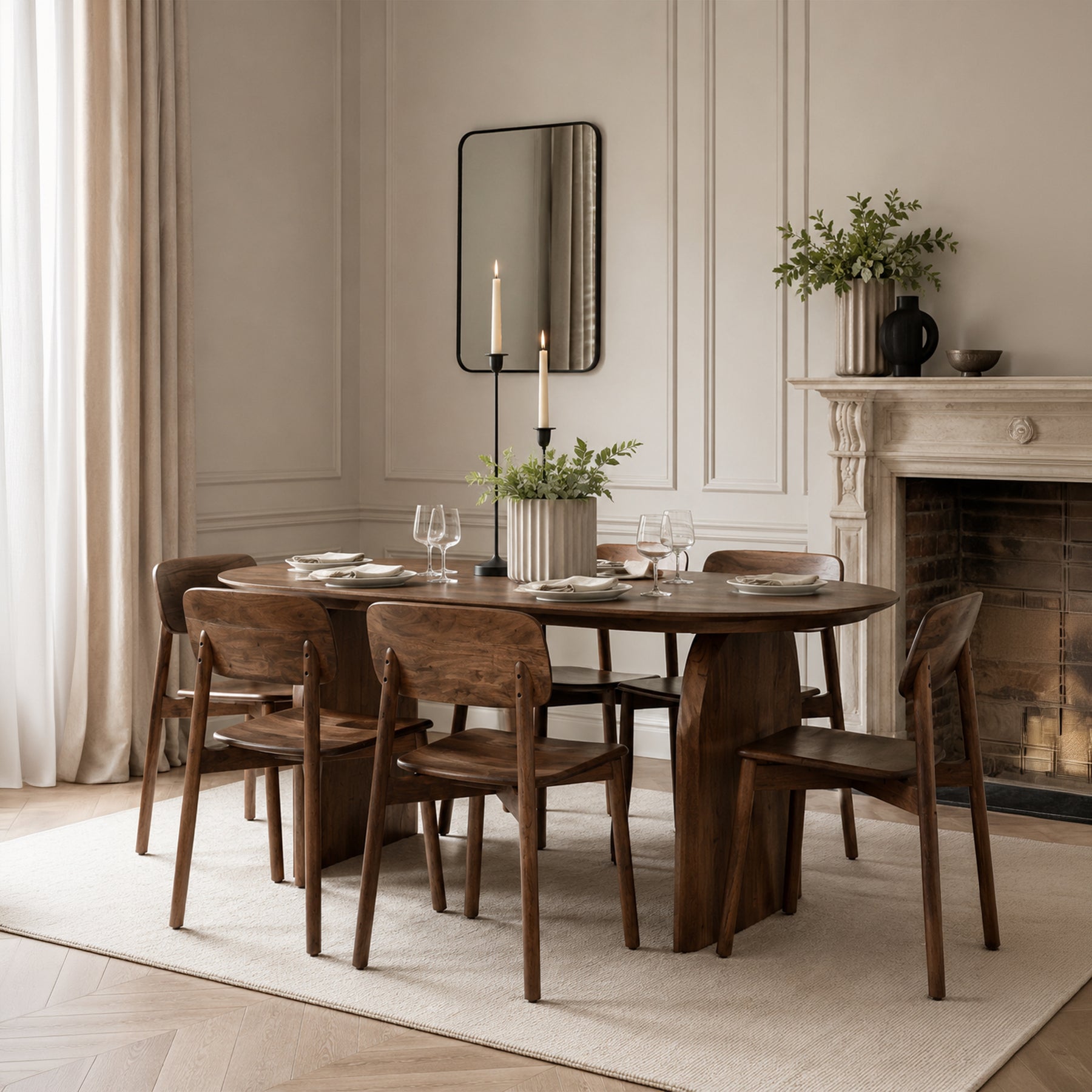 Emiko Dining Table with 6 Chairs