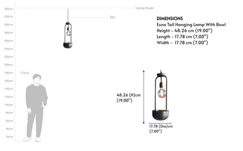 Esna Tall Hanging Lamp With Bowl