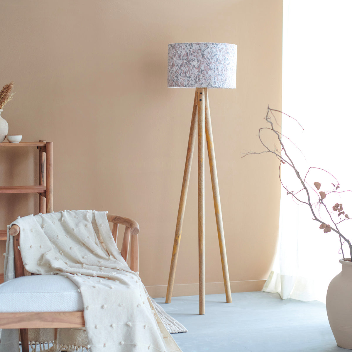 Flake Floor Lamp Beige