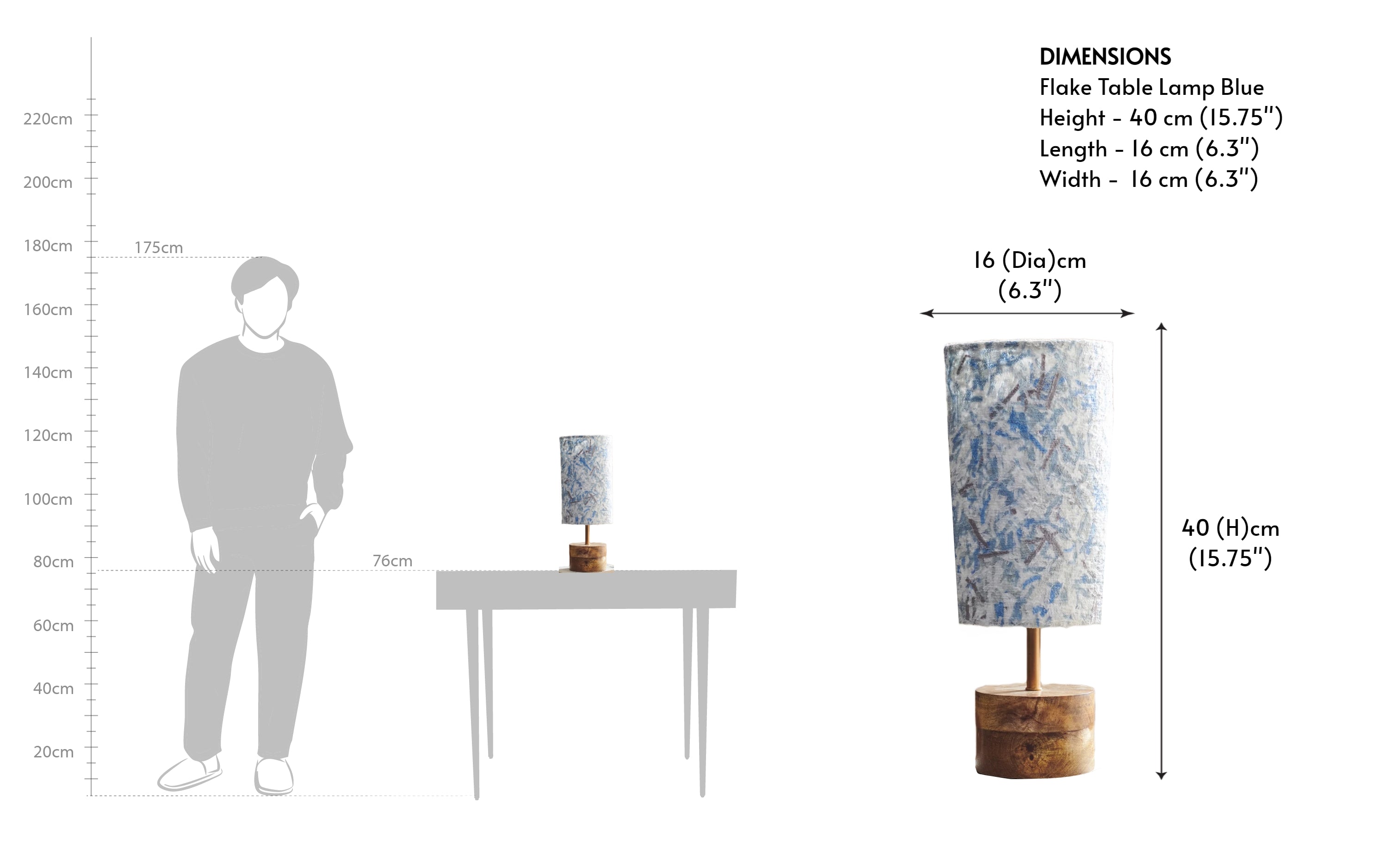 Flake Blue Decorative Table Lamp for Living Room - with white background - Orange Tree