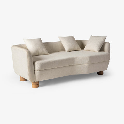 Cream sofa on white background