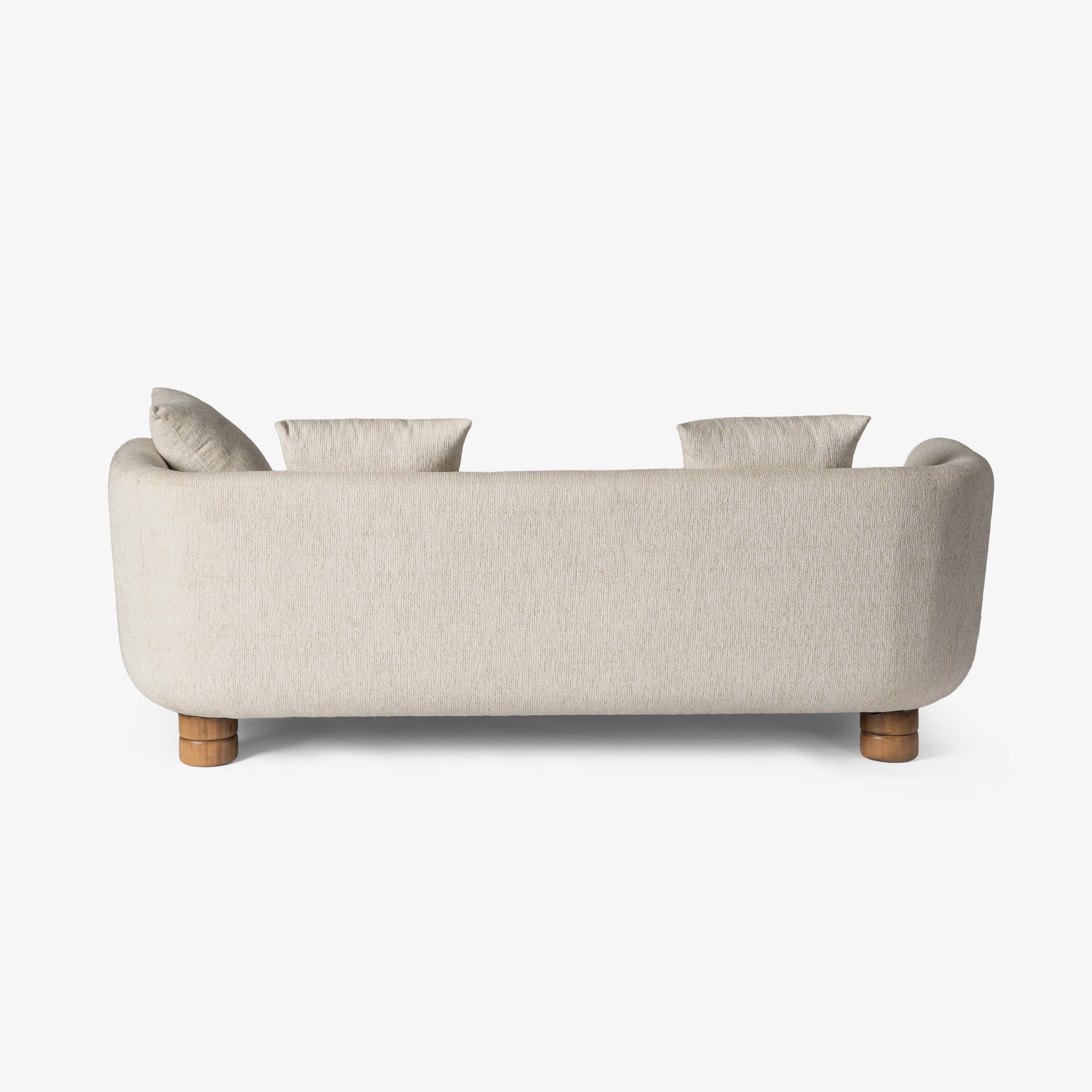 Side view of cream sofa