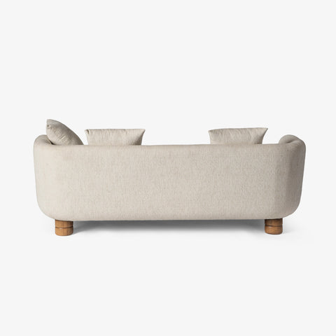 Side view of cream sofa