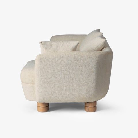 Rear view of cream sofa