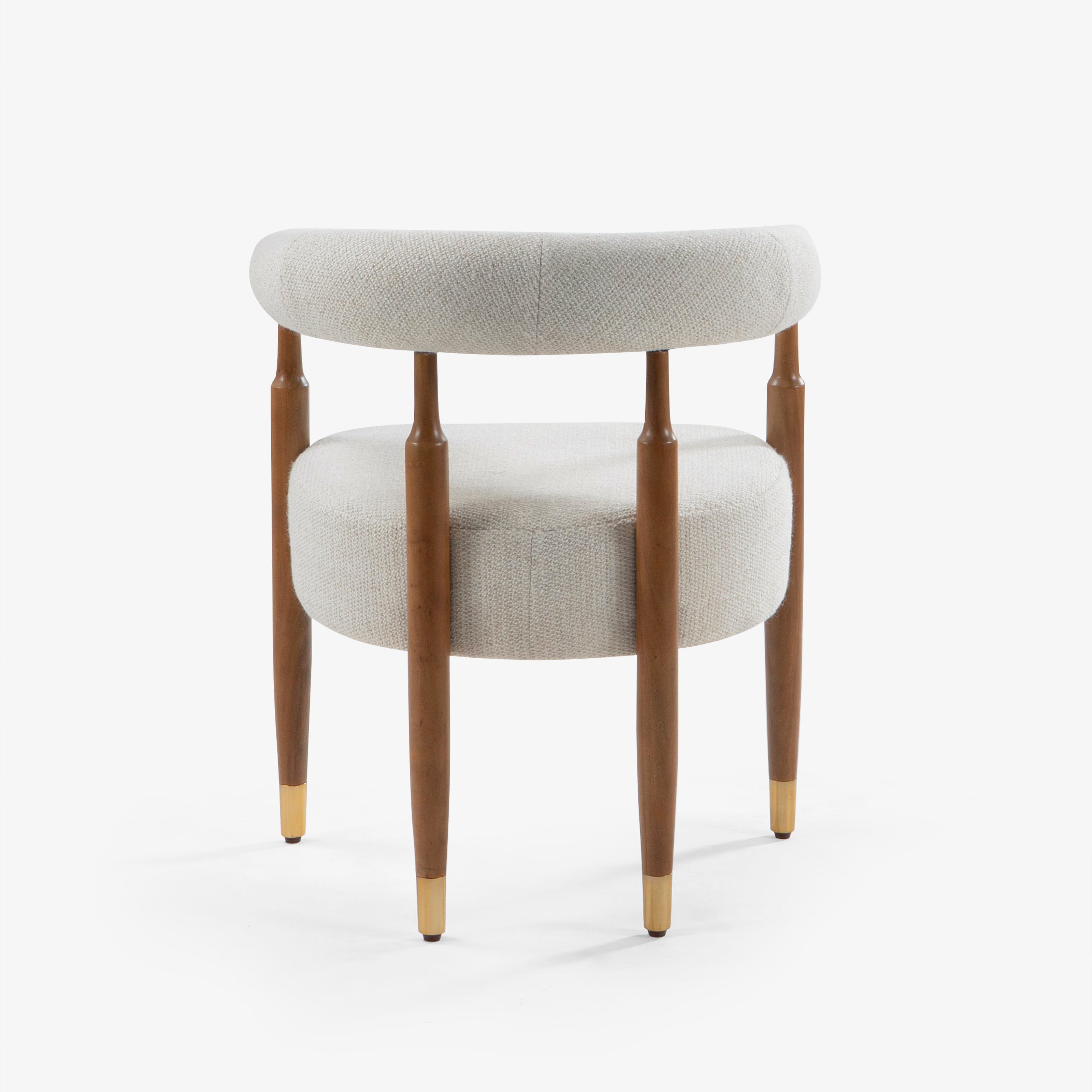 Back view of upholstered dining chair