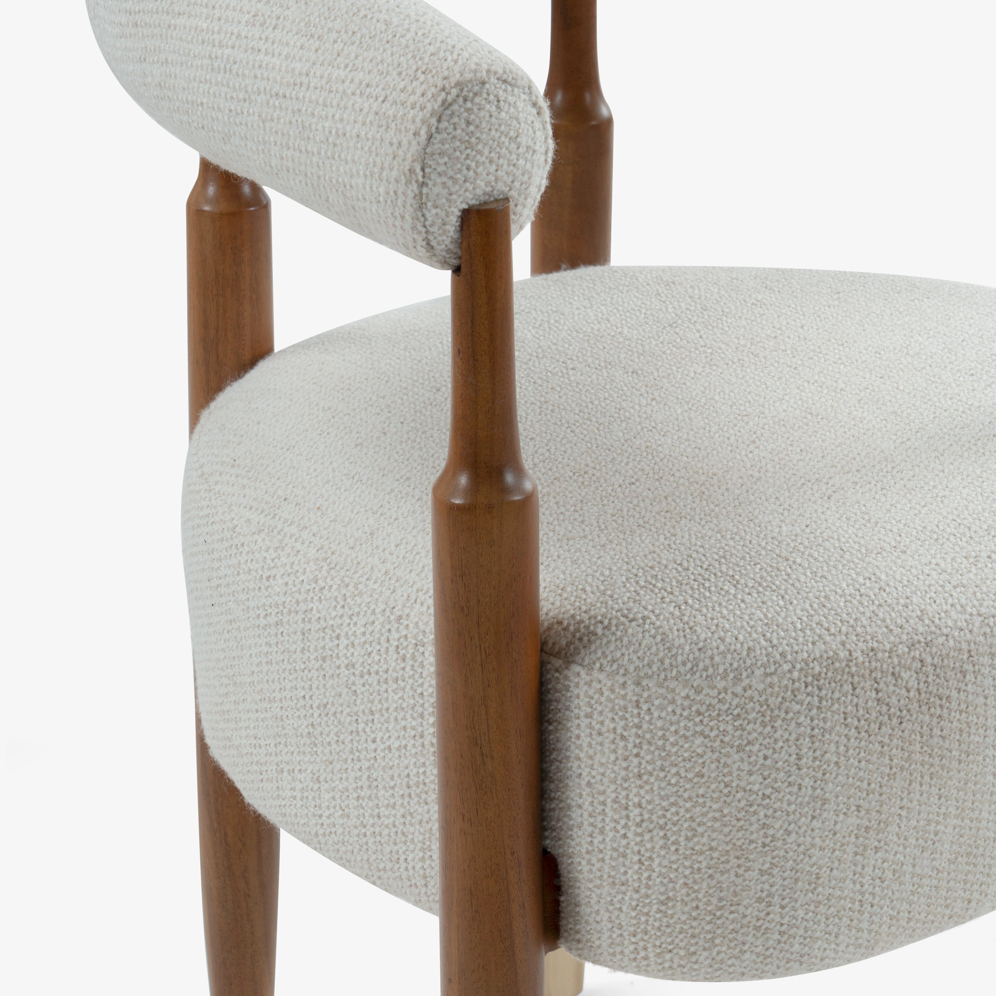 Close-up of curved chair arm