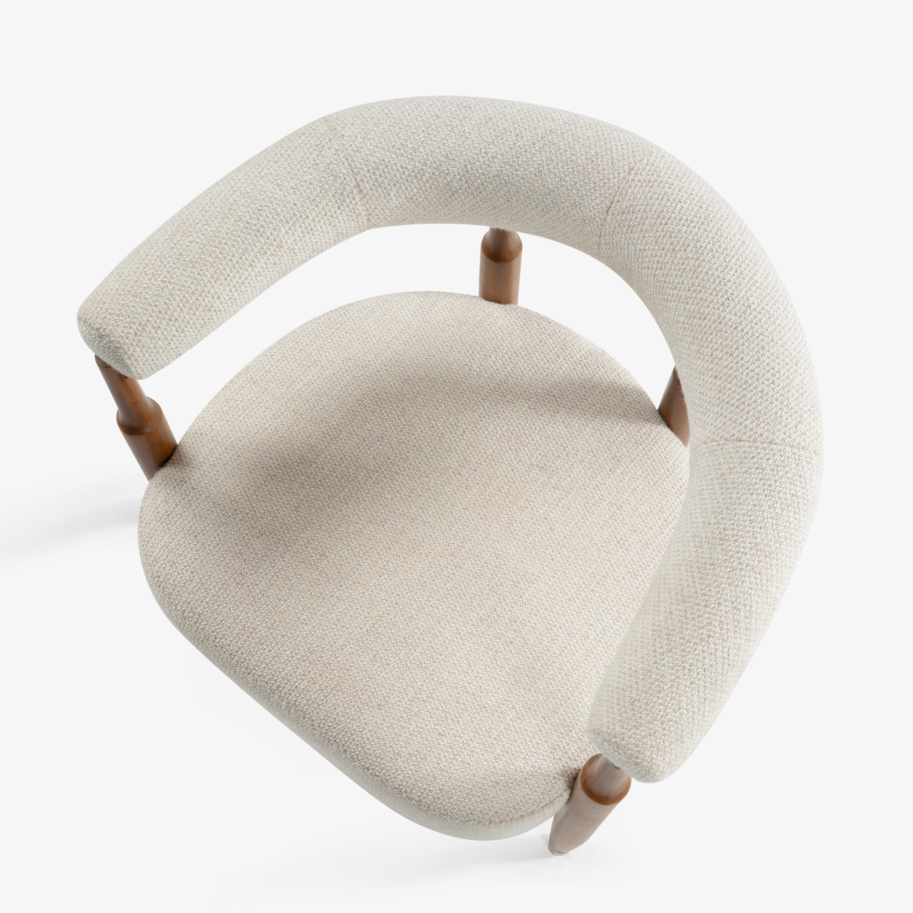 Top view of upholstered chair