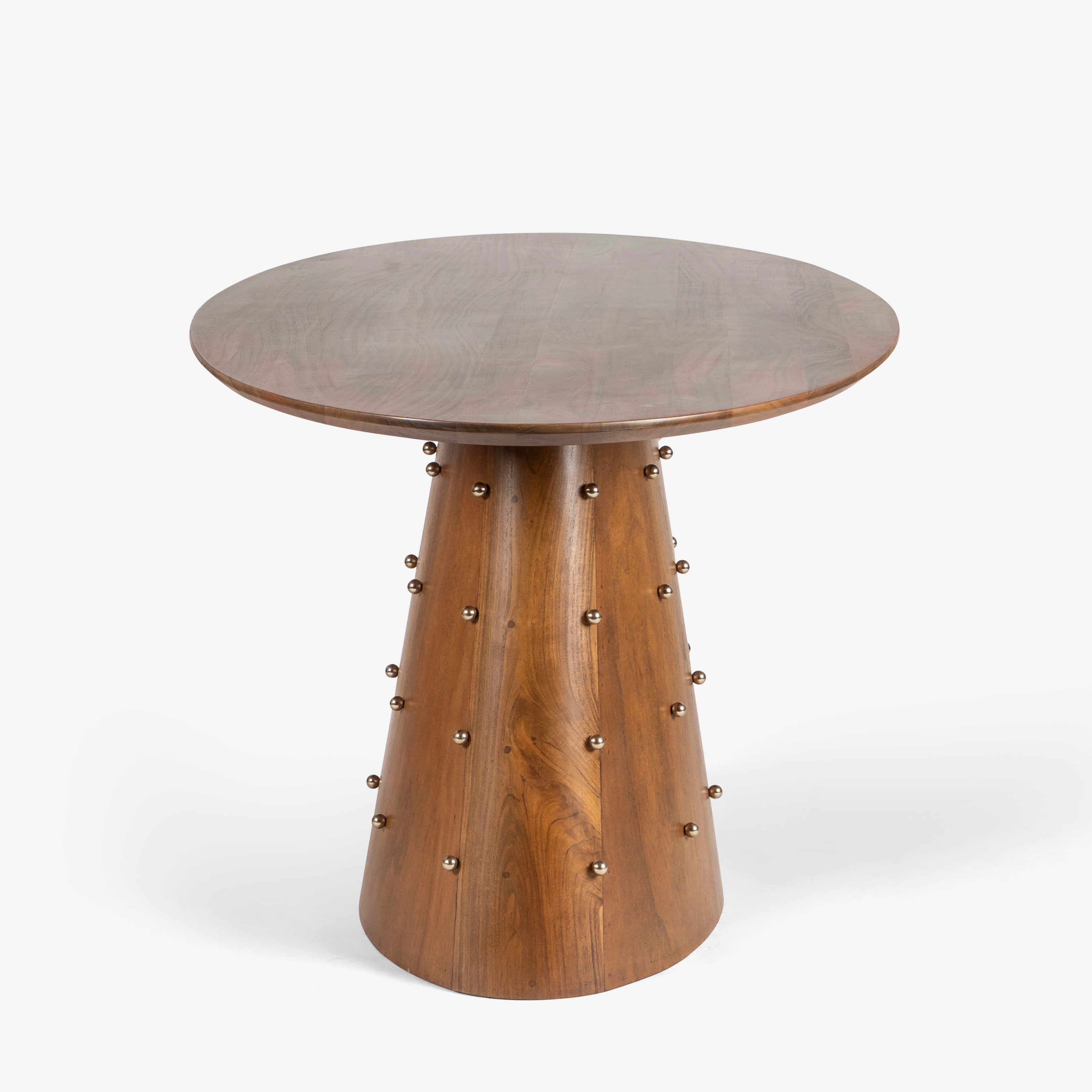 Small round table on white background