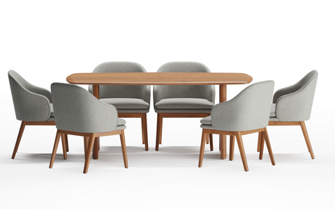 Sleek Wooden Anish Dining Table & Upholstered Dayane Chair - Orange Tree Home  