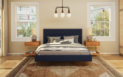 June Upholstered King Size Non Storage Bed. Bedroom Designs and Lighting - Orange Tree Home  