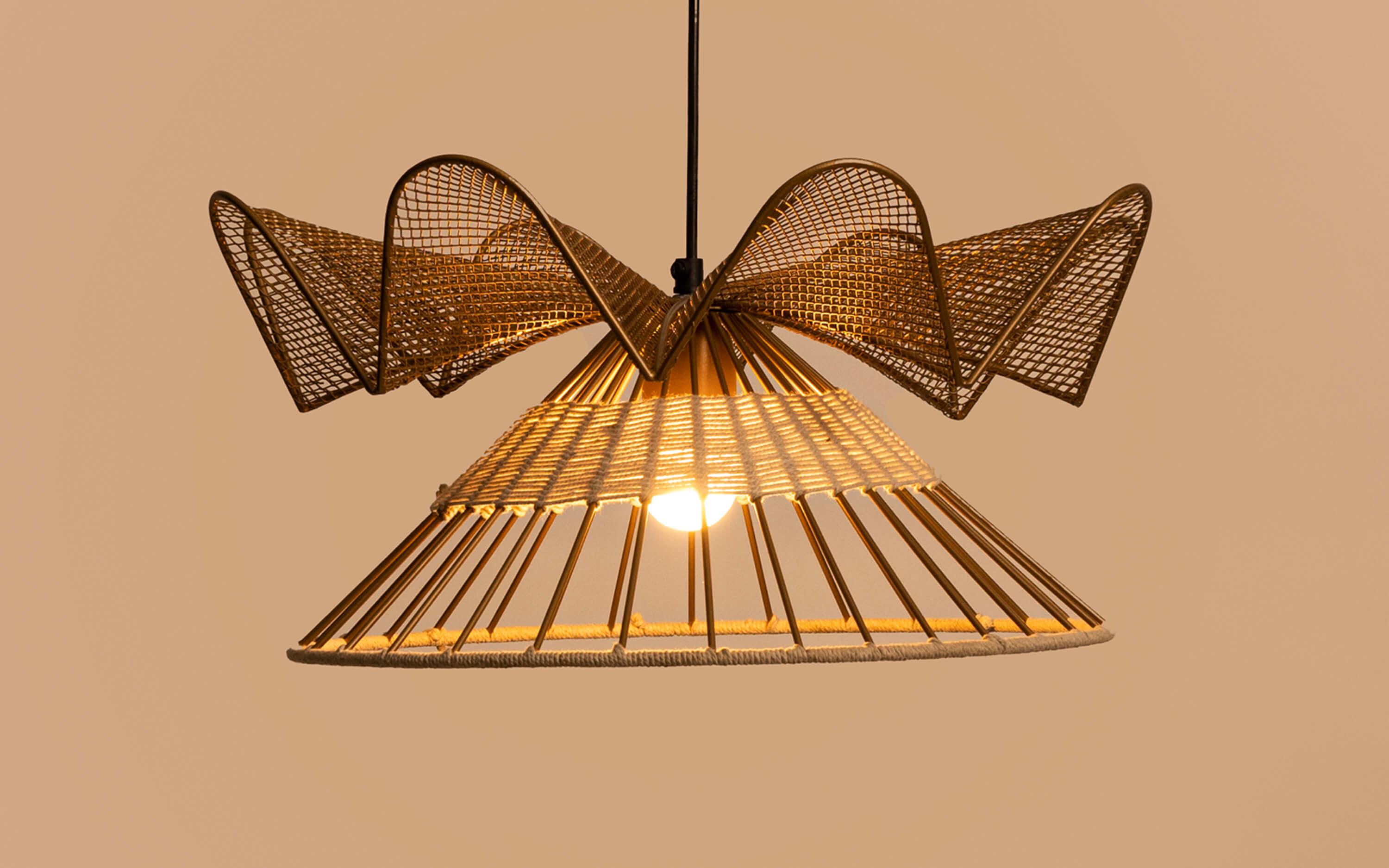 Buy Fucius Conical Metal Hanging Lamp - Close shot - from upper angle - Orange Tree