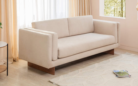 Chiyo White Color Wooden Upholstered Sofa Set - Orange Tree'
