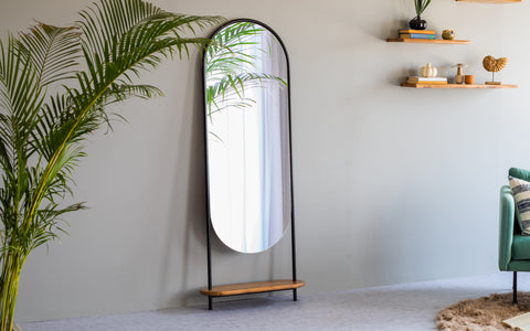 Retro Floor Mirror made of Acacia Wood & Mirror