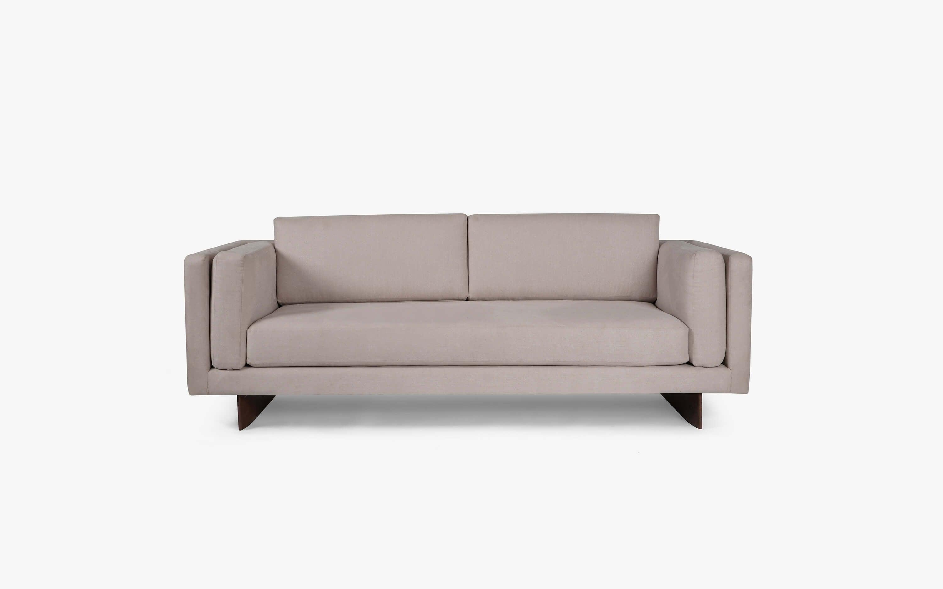 Chiyo Beige 3-Seater Sofa for Living Room | Fabric Sofa​ - Close shot - from left angle - Orange Tree