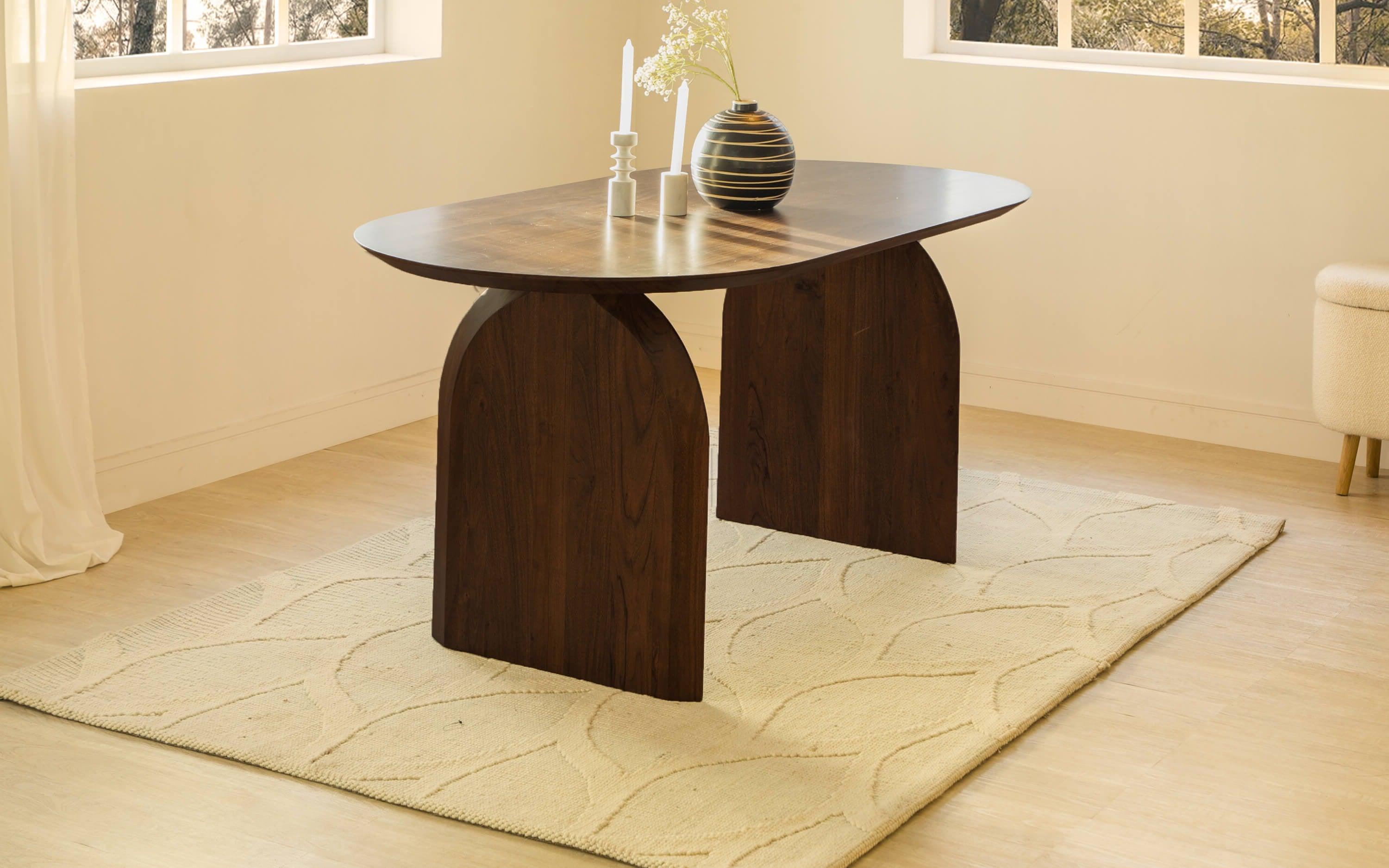 Emiko 6 Seater Oval Dining Table in Solid Wood - Orange Tree