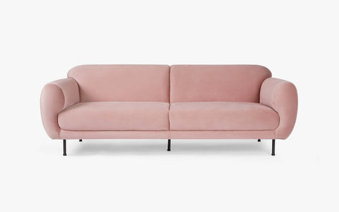 Metal Legs 3 Seater Upholstered Sofa for Iiving Room - Orange Tree