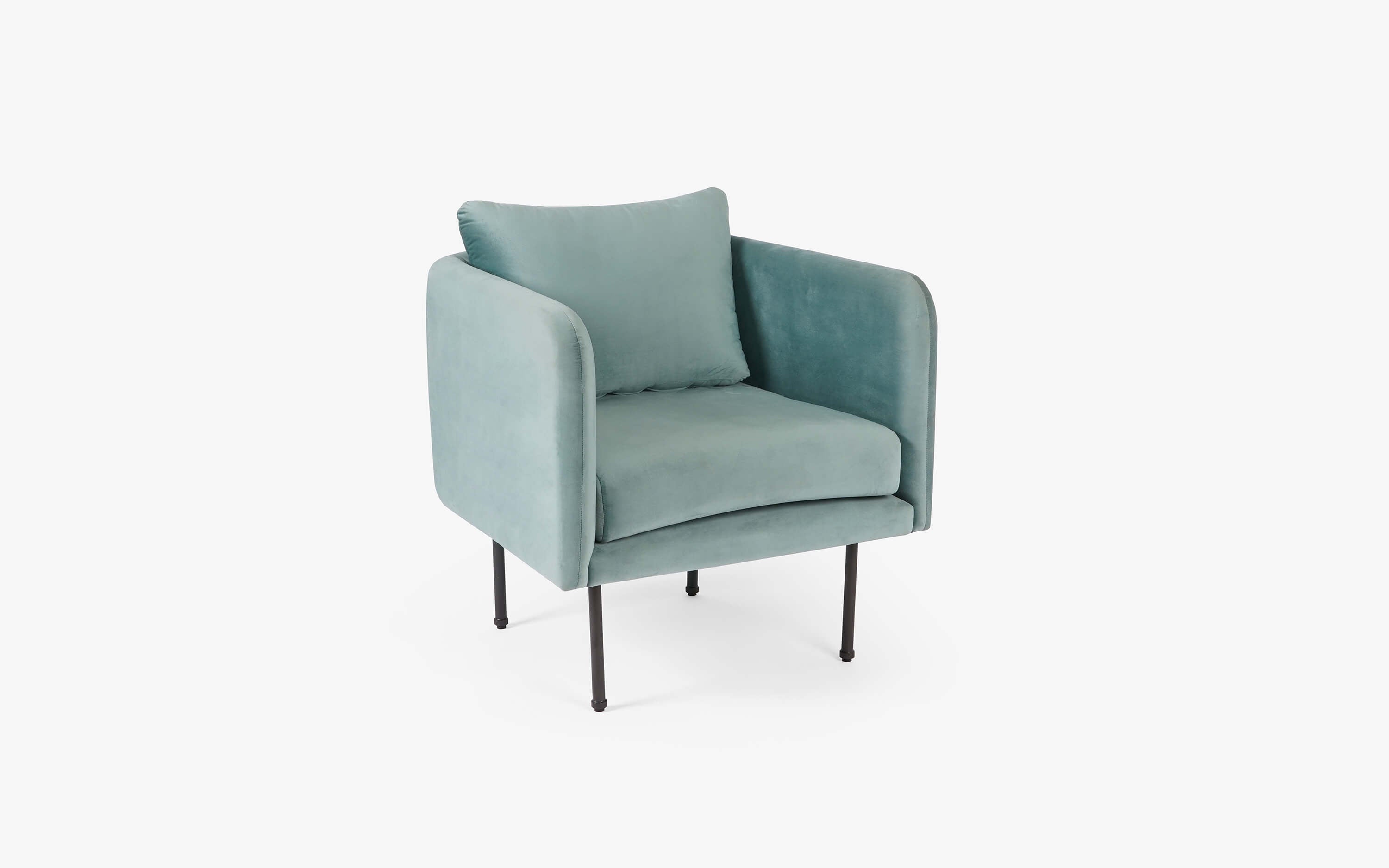 Daburu Lounge Chair with Mint Green Upholstery for Living Room - Orange Tree