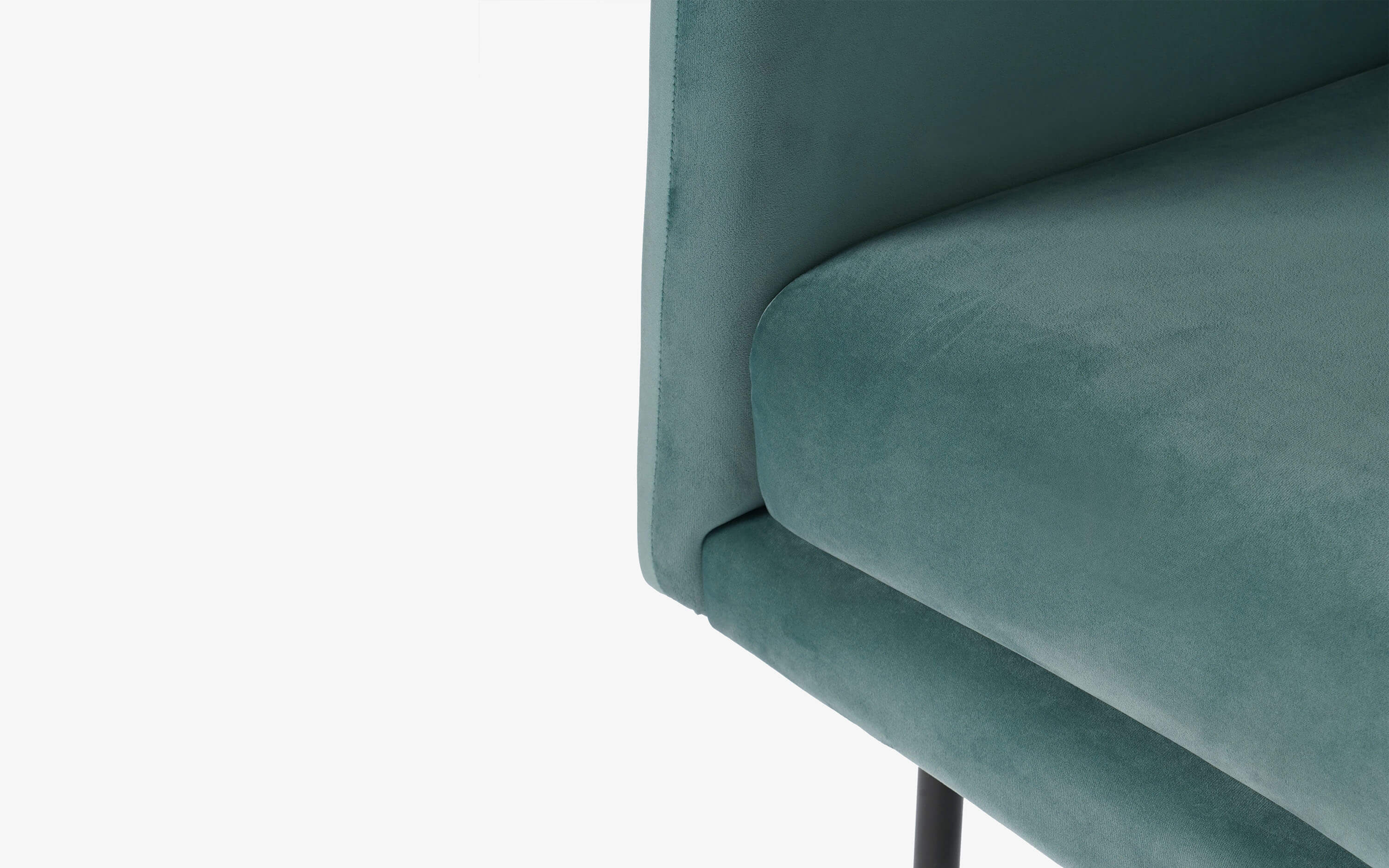 Daburu Lounge Chair with Mint Green Upholstery for Living Room - Close shot - from upper angle - Orange Tree