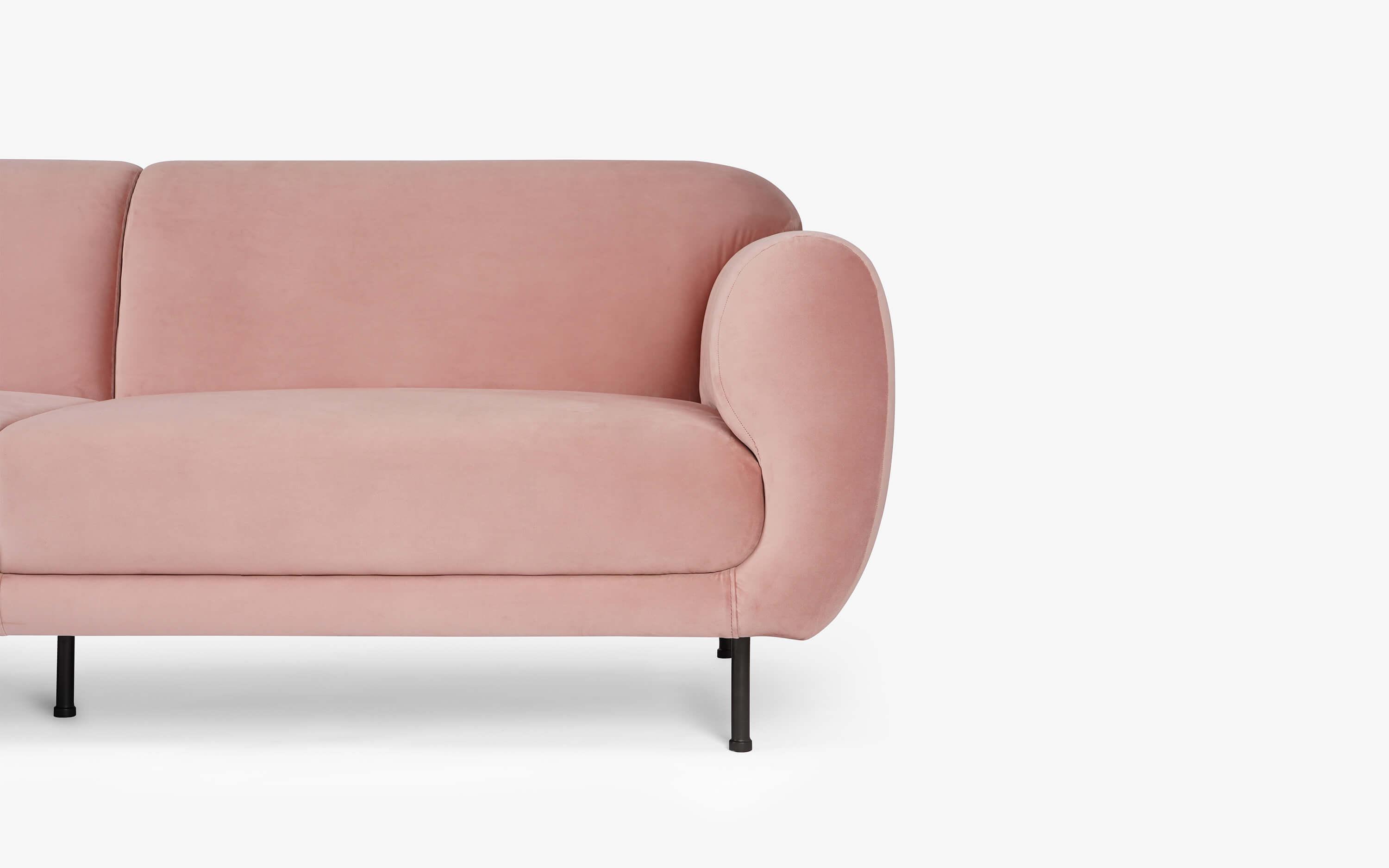 Buy Kenzo 3 Seater Sectional Pink Sofa for Living Room - with white background - Orange Tree
