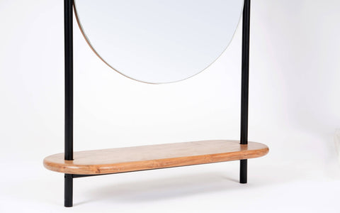 Retro Floor Mirror made of Acacia Wood & Mirror