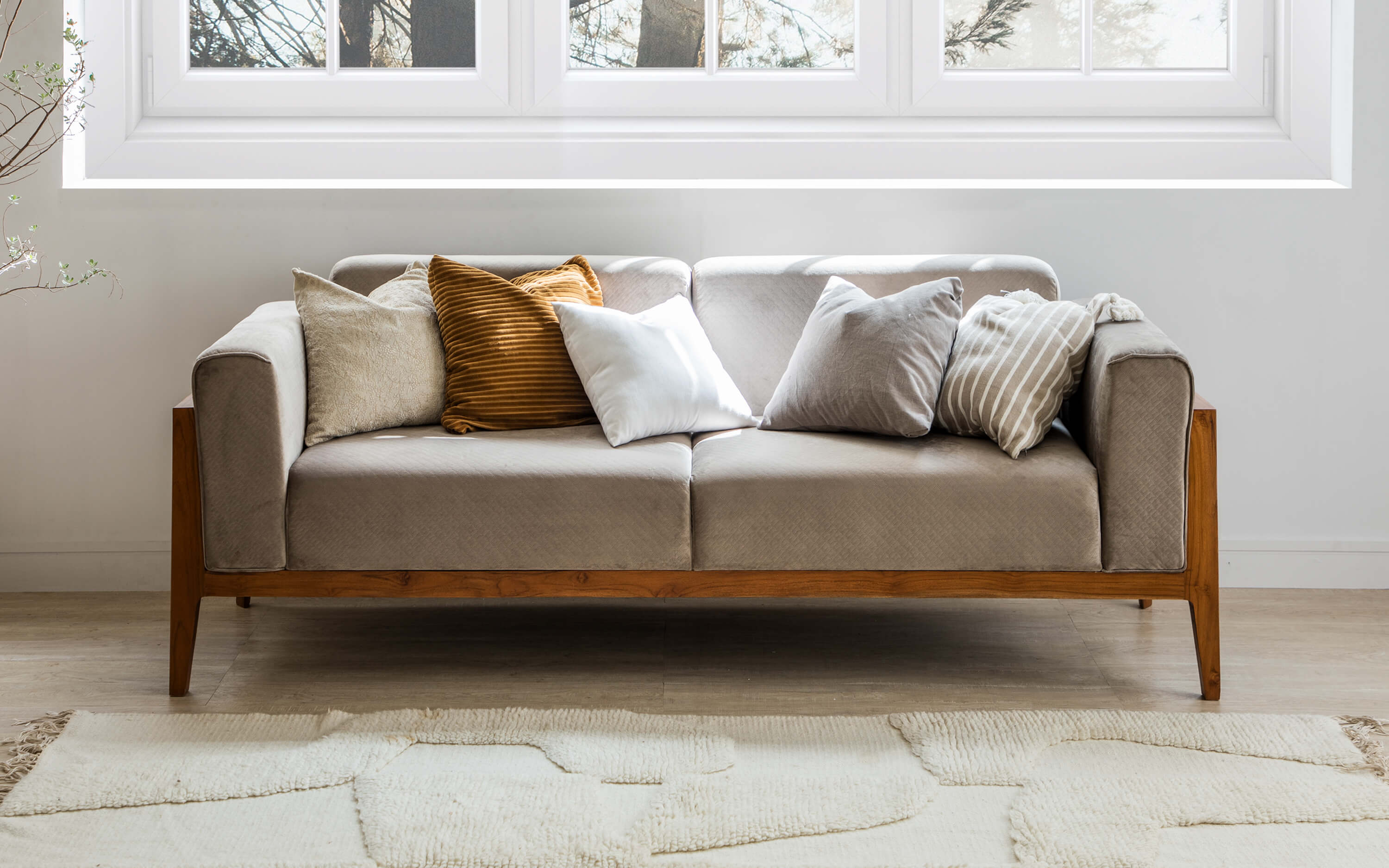Yuki King Size Sofa - Orange Tree