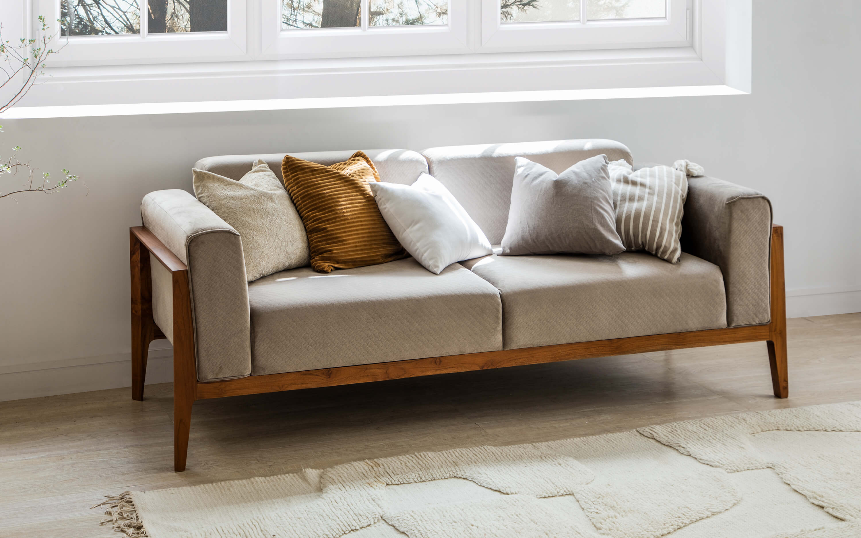 Wooden Cushion Sofa for living room - Orange Tree 