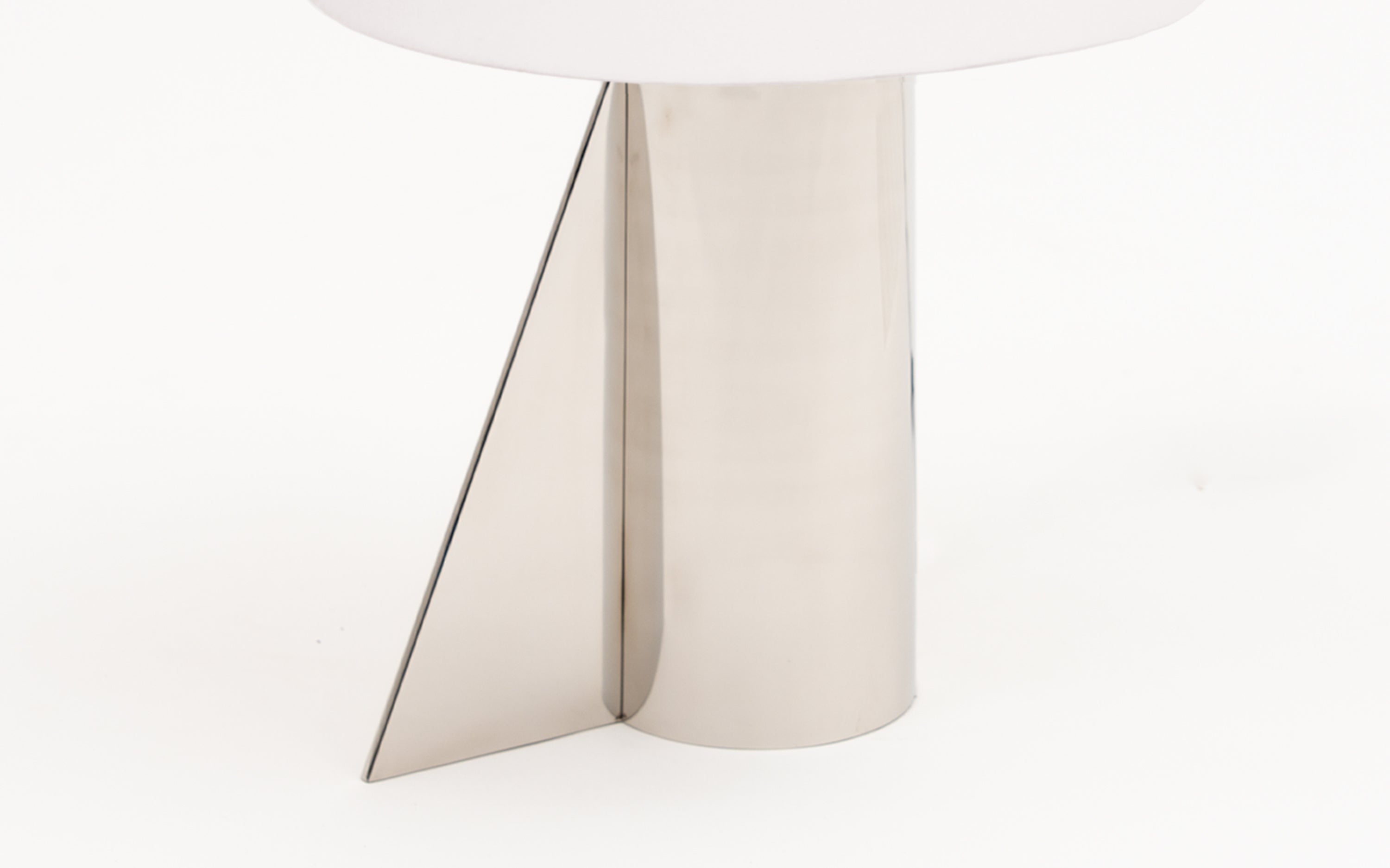 Helia Silver Tall Table Lamp | Metal Base & White Cotton Shade - with white background - Orange Tree