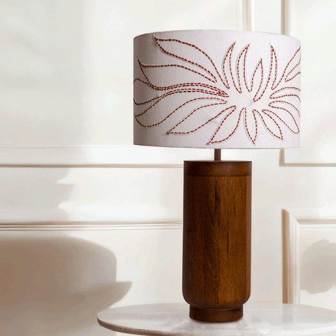 Gesu Table Lamp With Applique Shade