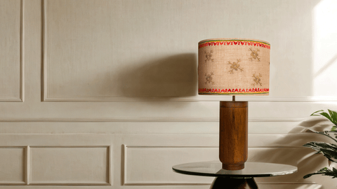 Gesu Table Lamp with jute embroidery shade