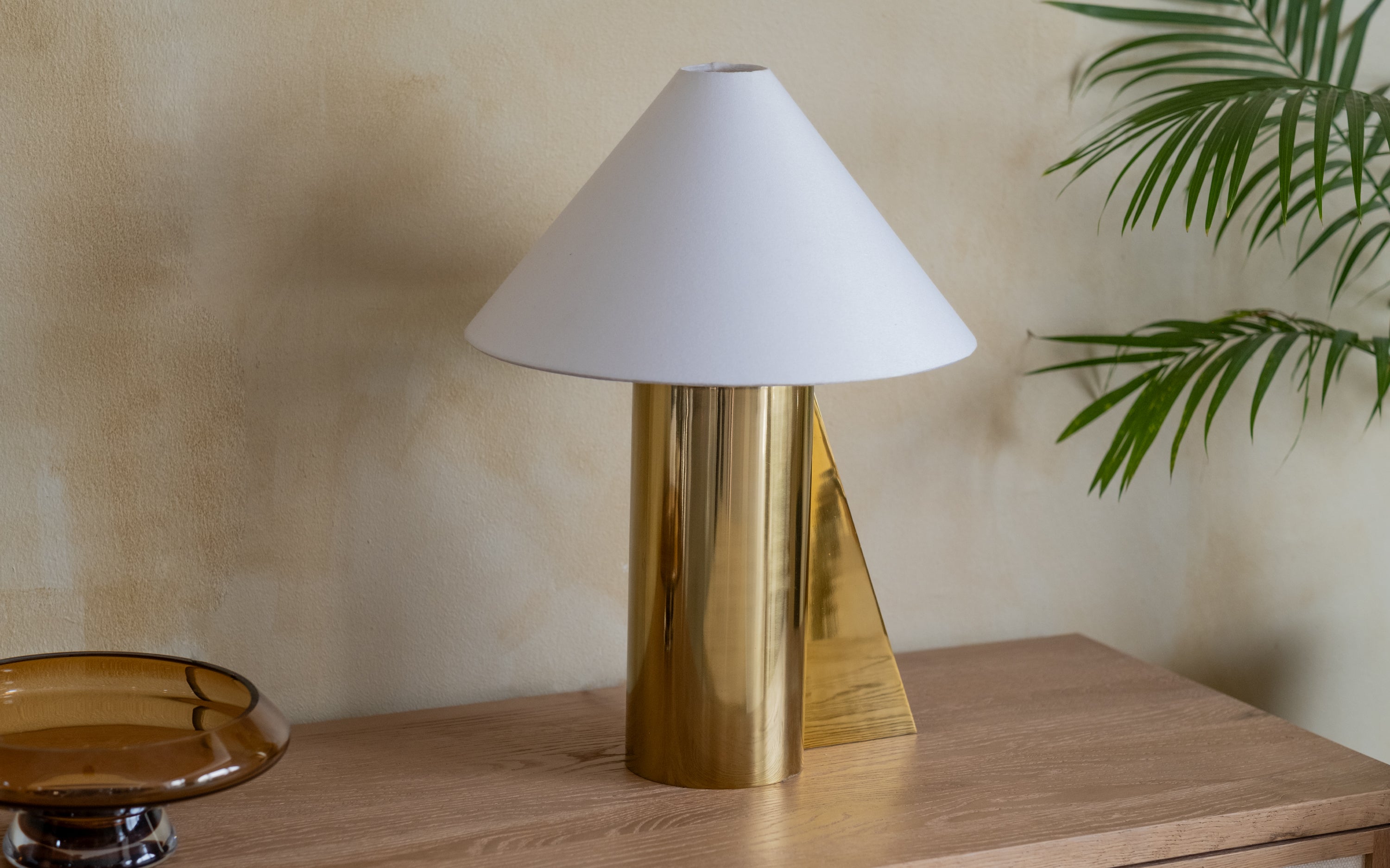 Helia Gold Tall Table Lamp - Close shot - Orange Tree
