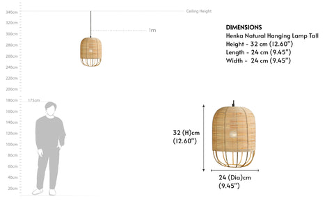 Henka Natural Hanging Lamp Tall