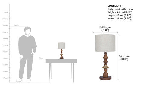 Jodha Gold Table Lamp