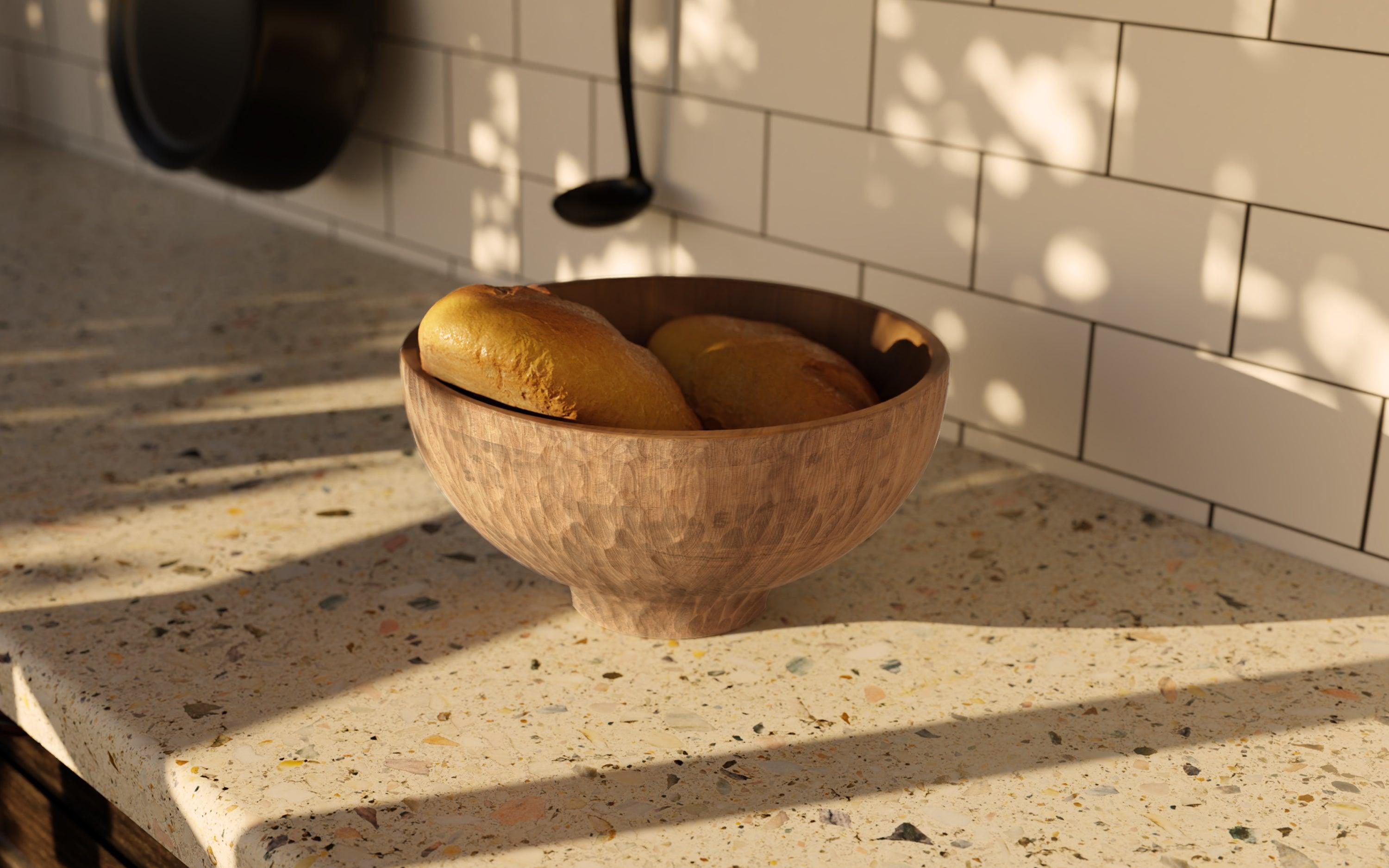 Kalai Small Wooden Bowl for Kitchen or Table top | Walnut Finish - Orange Tree