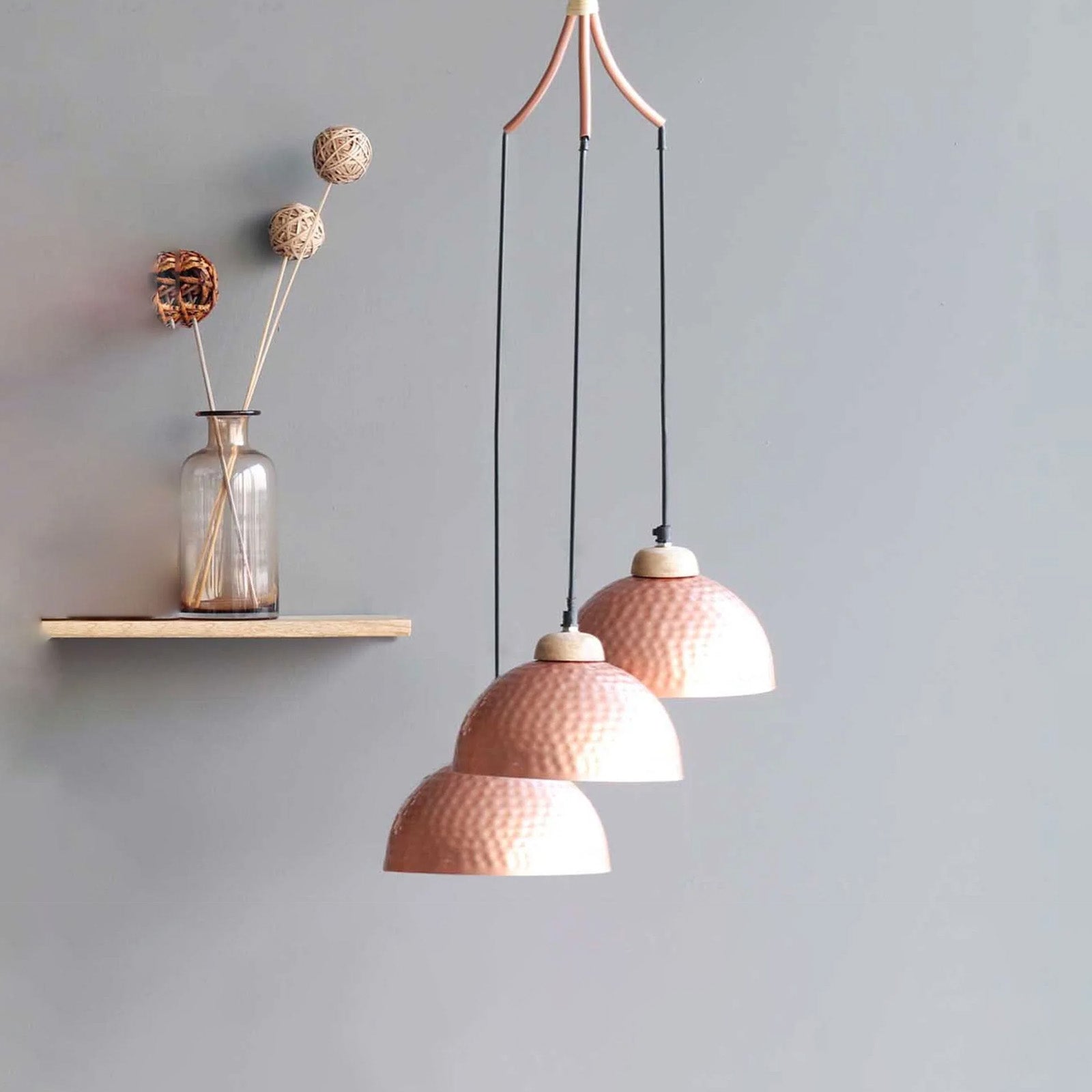Karabi (LED) Hanging Lamp set of 3 copper