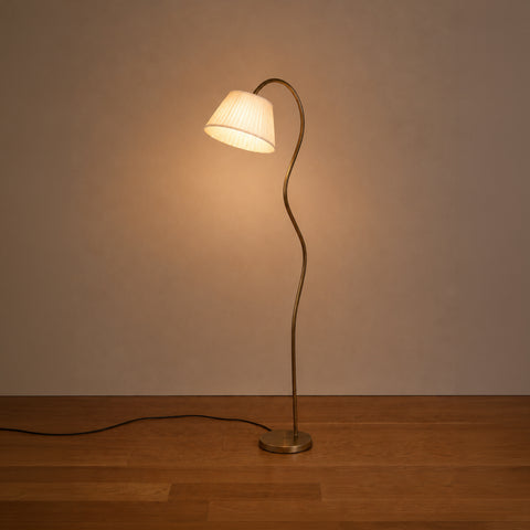 Contemporary floor lamp with white shade