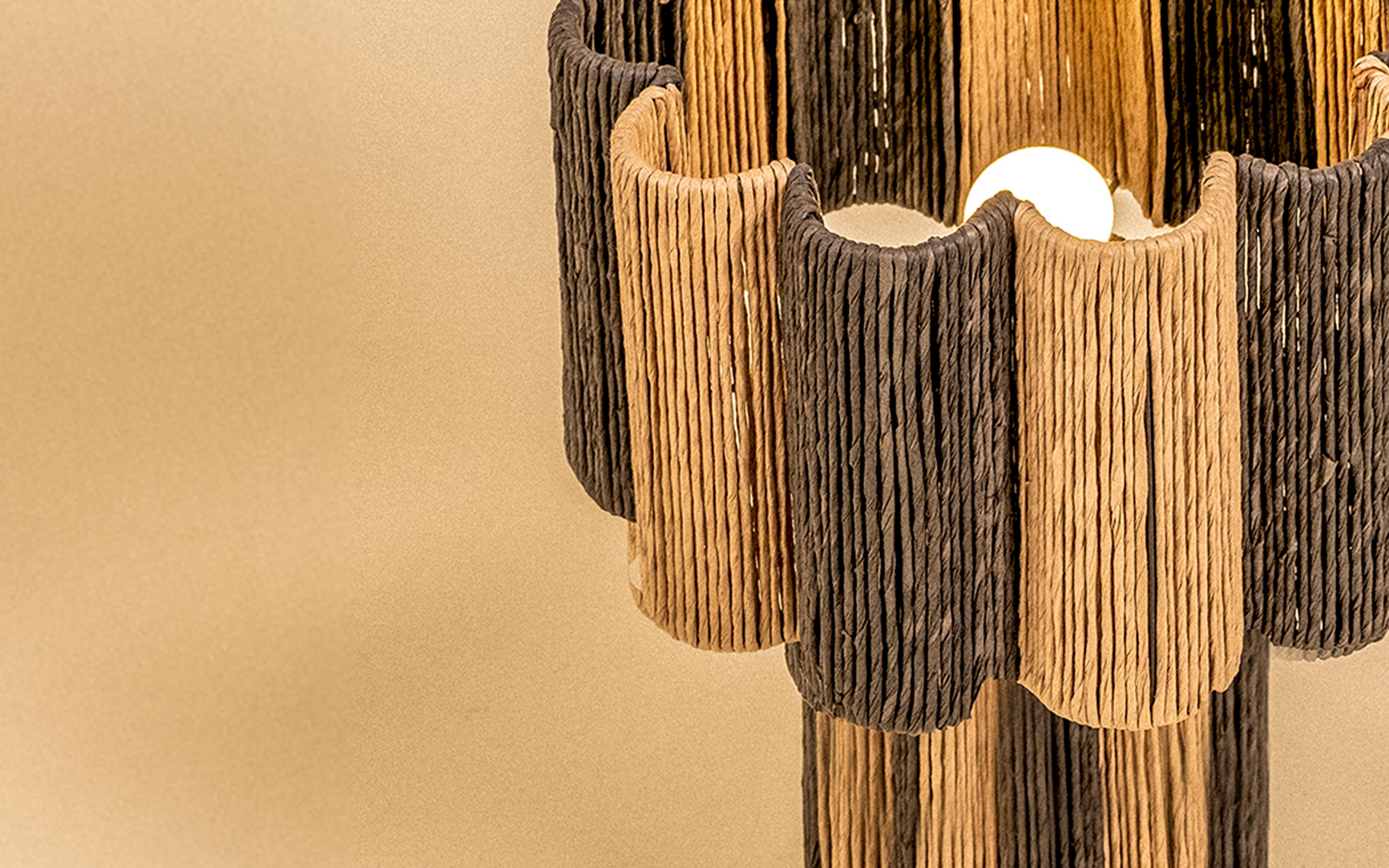 Kenji Table Lamps | Rafia made Decorative Table Lamp - Close shot - from upper angle - Orange Tree