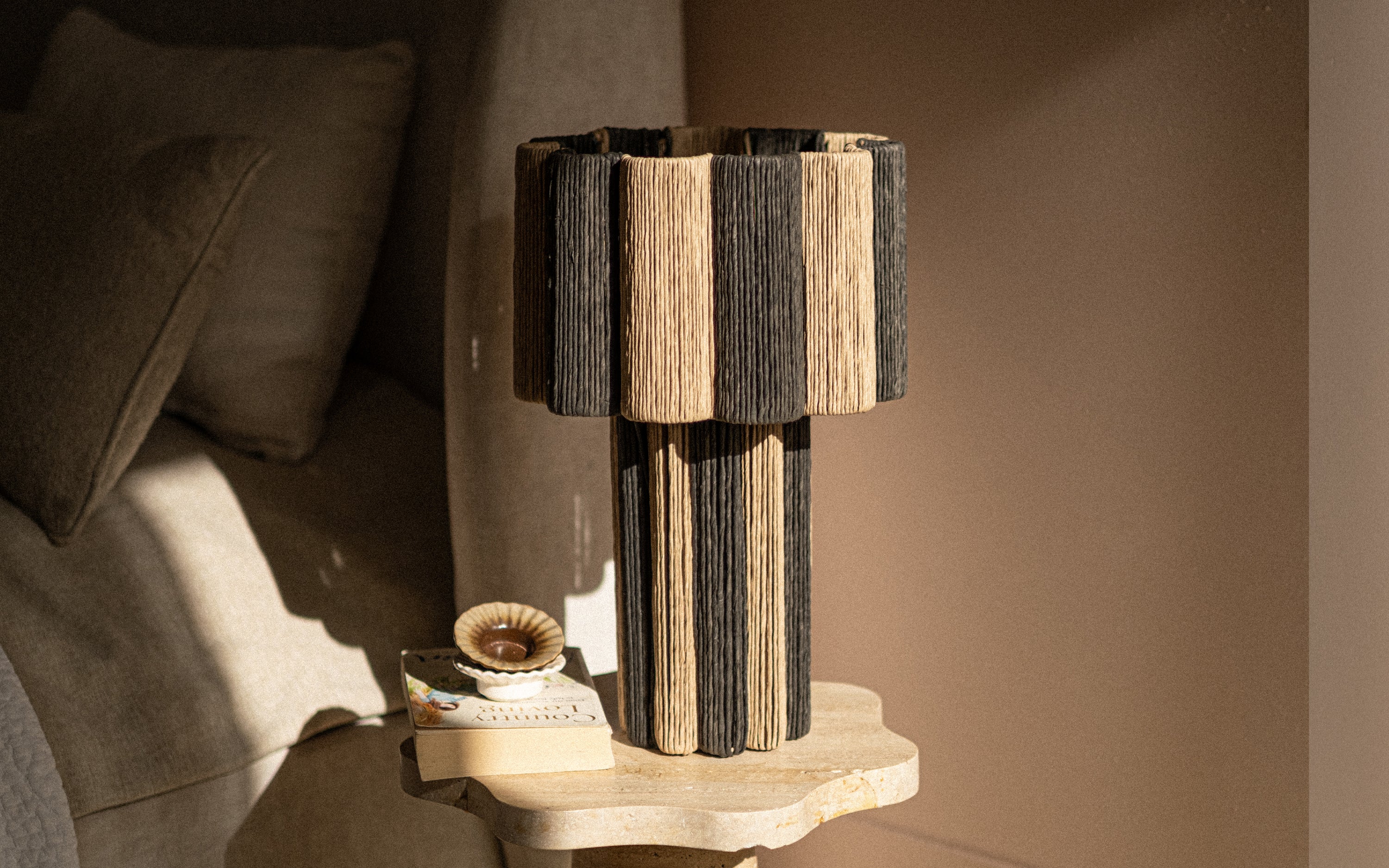 Kenji Table Lamps | Rafia made Decorative Table Lamp - Orange Tree