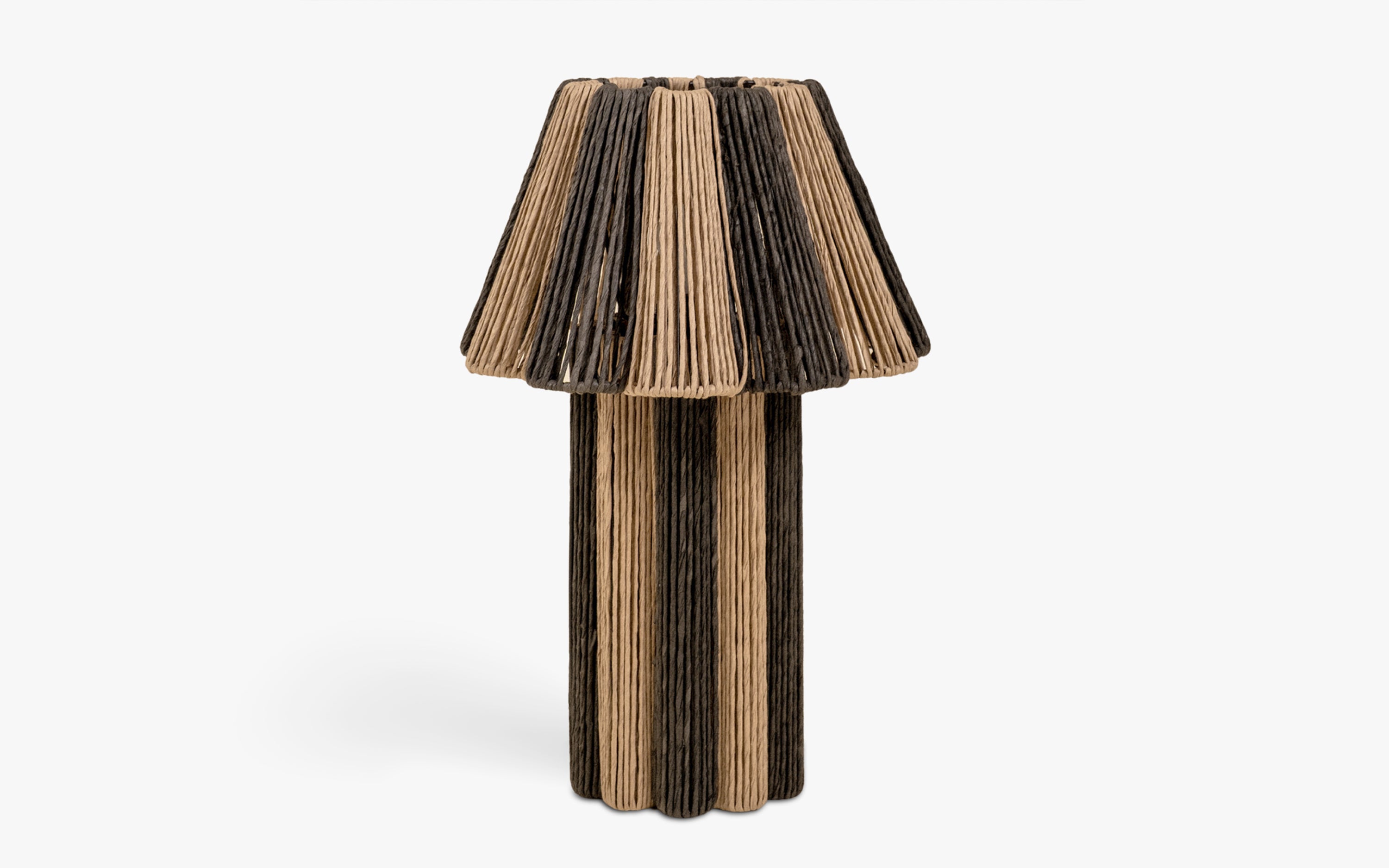 Kenji Conical Table Lamps | Raffia Shade Side Table Lamp - with white background - Orange Tree
