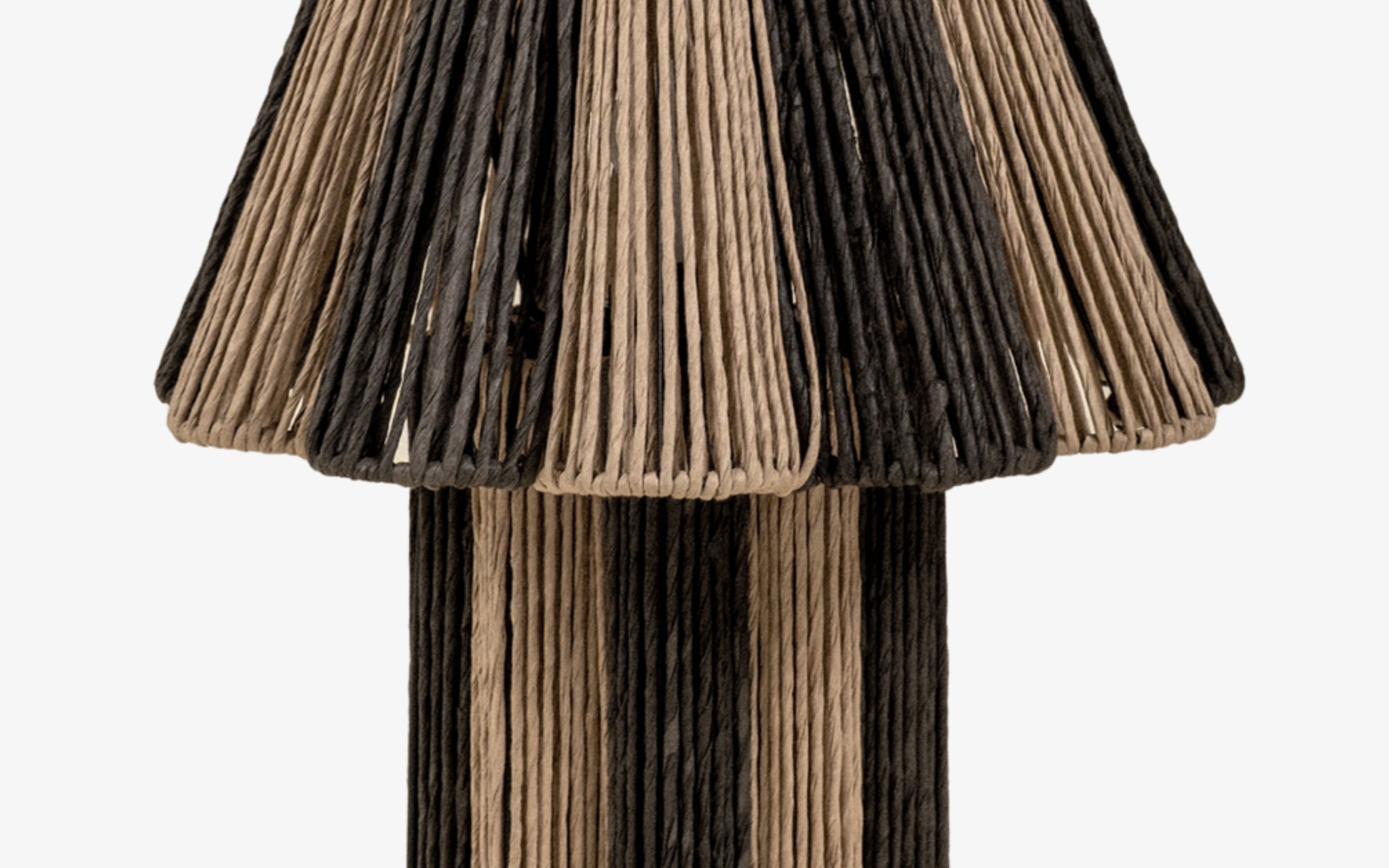 Kenji Conical Table Lamps | Raffia Shade Side Table Lamp - Close shot - from left angle - Orange Tree