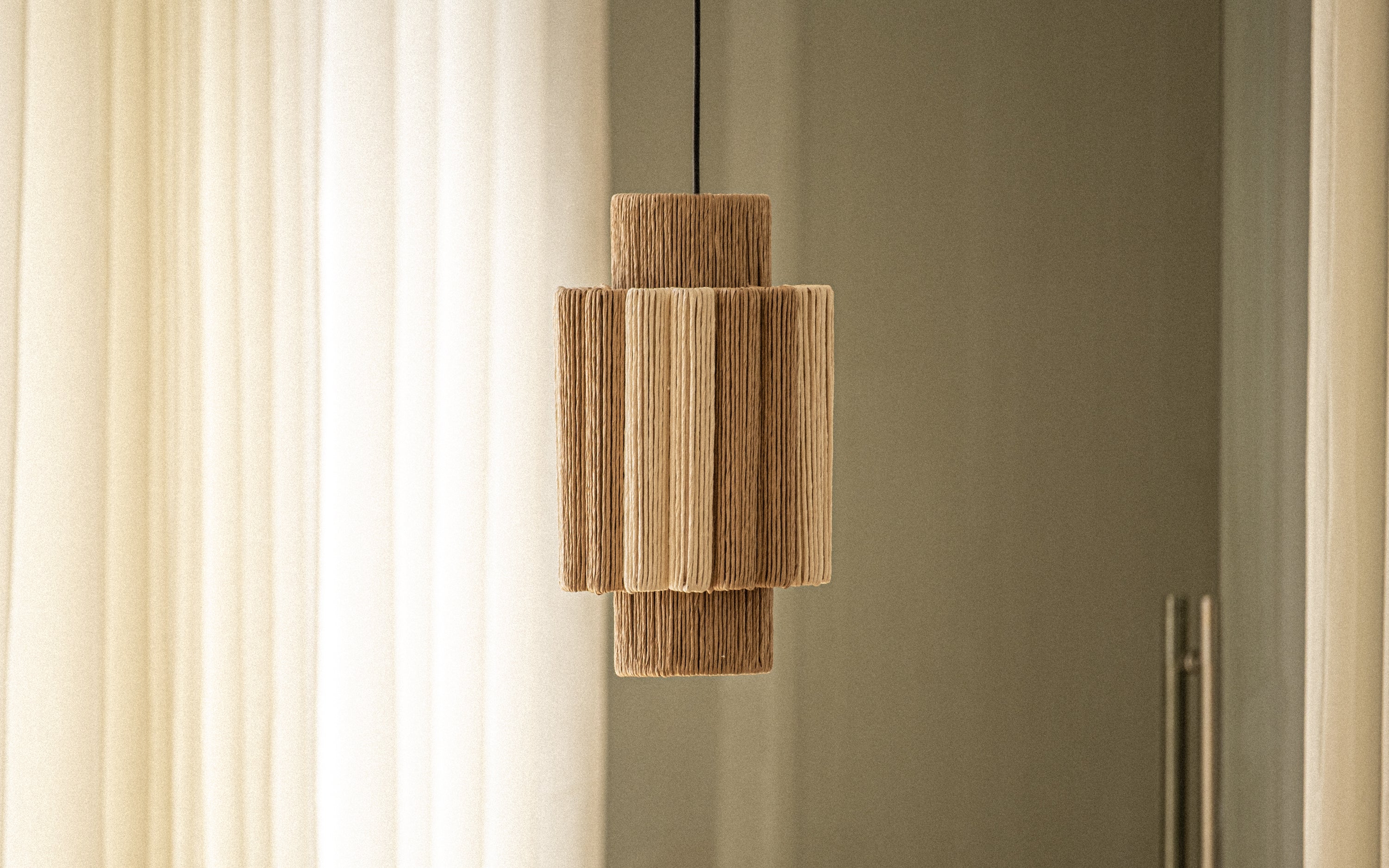 Buy Kenji White Rafia Pendant Lamp | Cylindrical Hanging Light - Orange Tree
