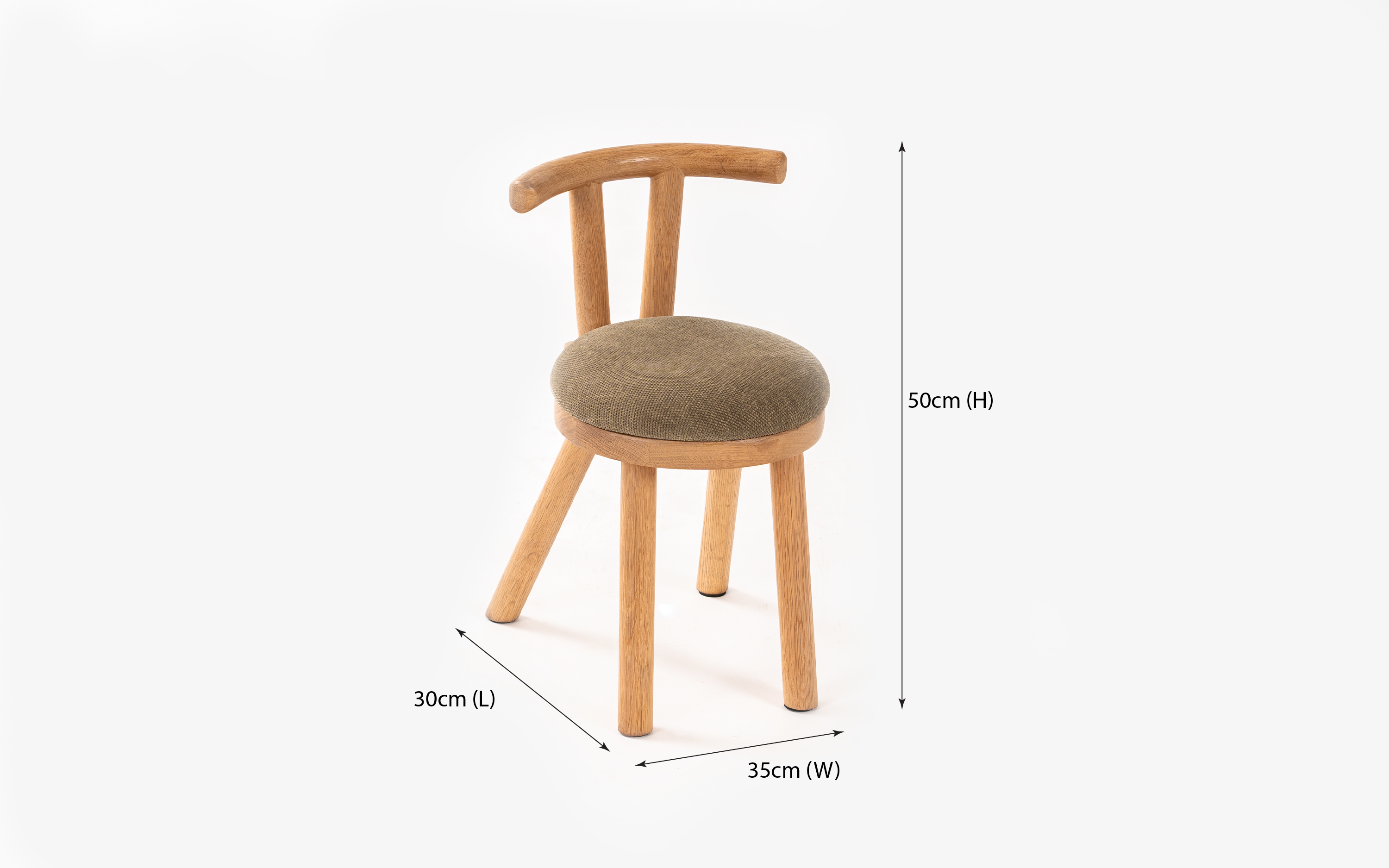 Buy Kiko Oak Wood kids Chair with Upholstery - with white background - Orange Tree