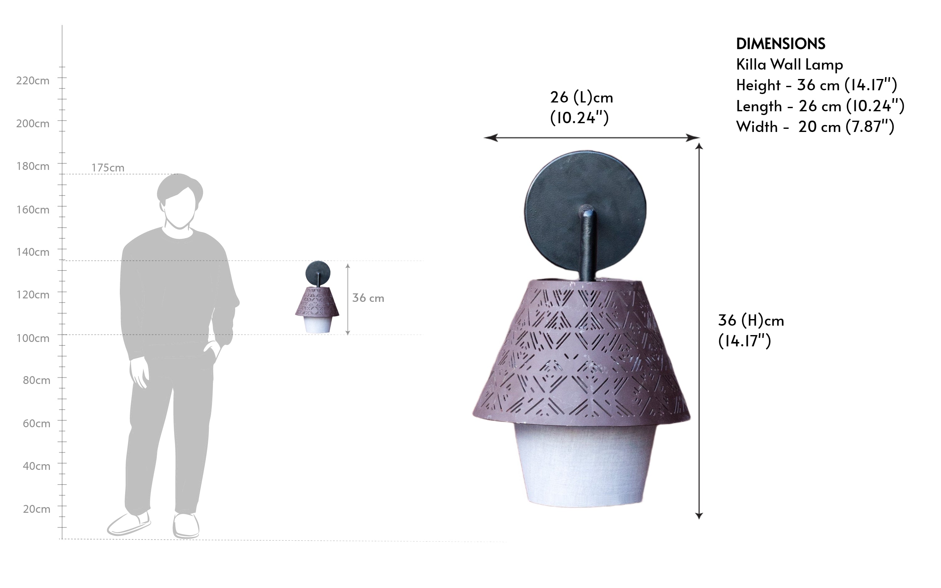 Buy Killa Wall Mounted Light for Living Room - Close shot - from right angle - Orange Tree