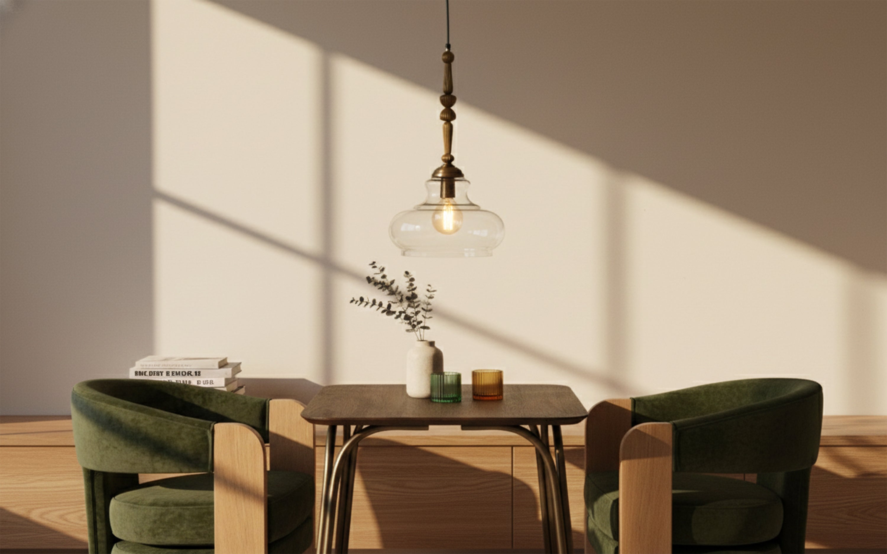 Buy Kurashi Oval Glass Pendant Light for Hallways - Close shot - from right angle - Orange Tree