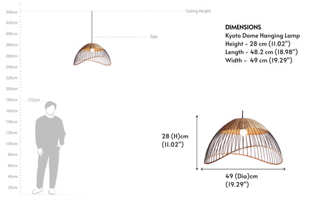 Kyoto Conical Tall Hanging Lamp